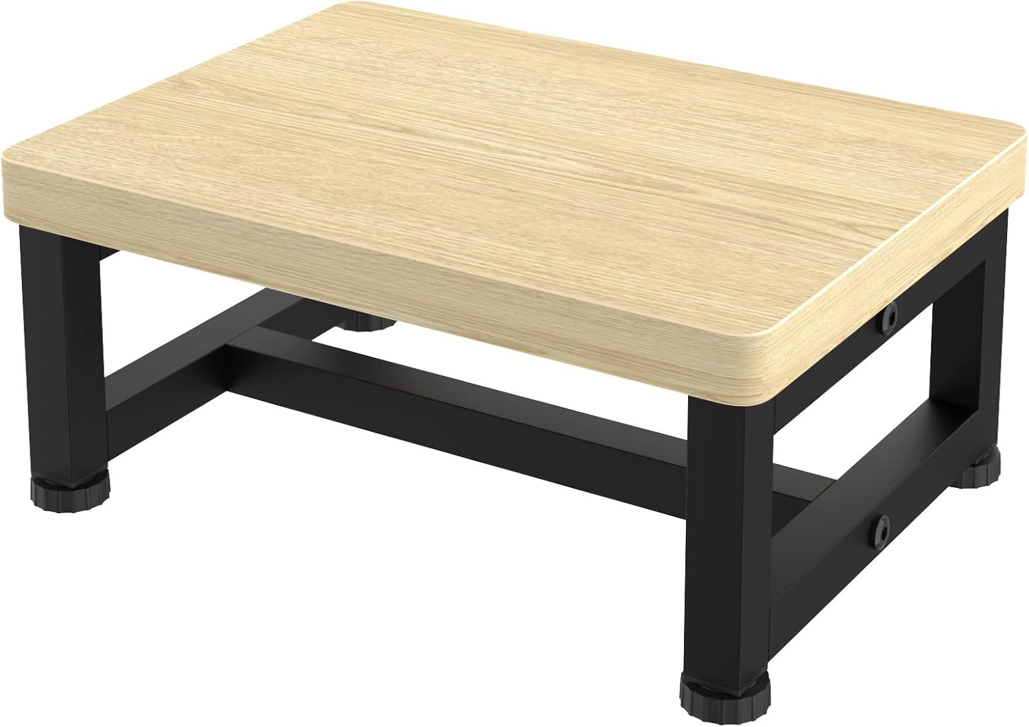 Wooden Step Stools for Adults Kids with Non-Slip Rubber Feet, Heavy Duty Stepping Stools with 500-LBS Capacity for Bedroom Kitchen Bathroom, Bed Steps for High Beds, Easy to Assemble, Rustic Brown