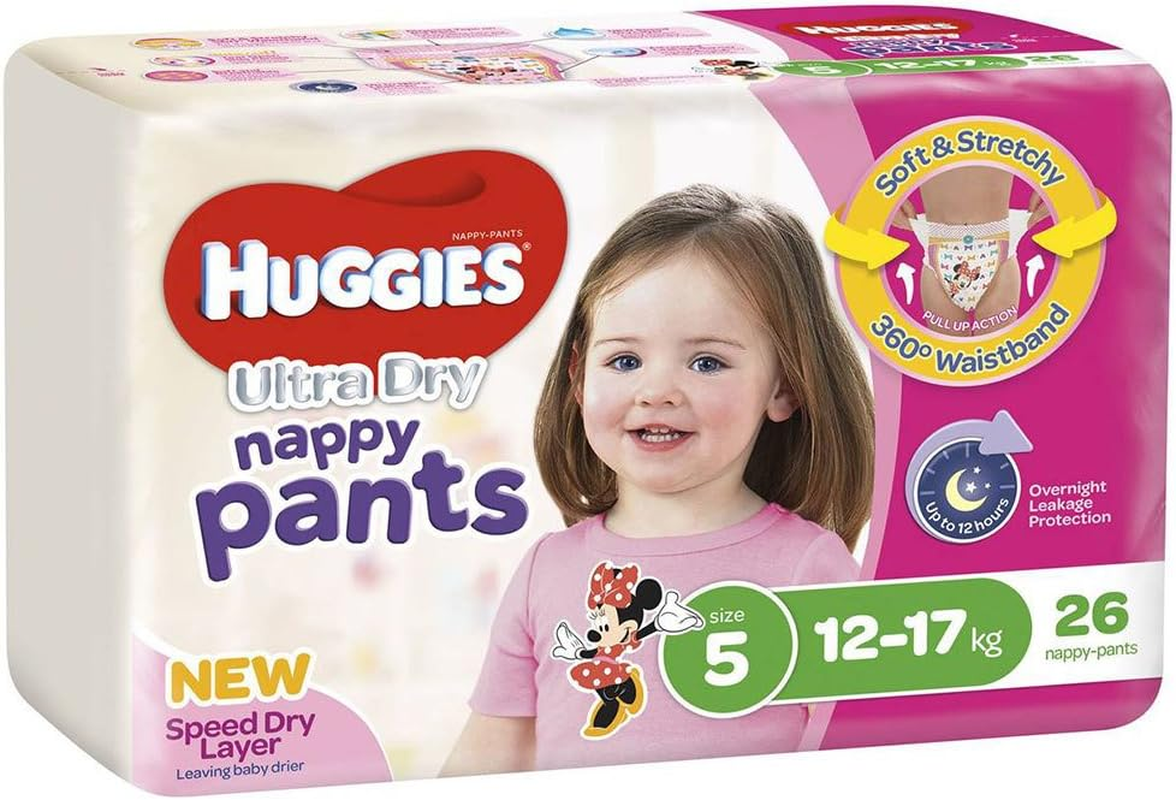 Huggies Size 5 12-17Kg Ultra Dry Nappy Pants Girl 26Pk/Diaper Toddler/Walker/Kid image number 4
