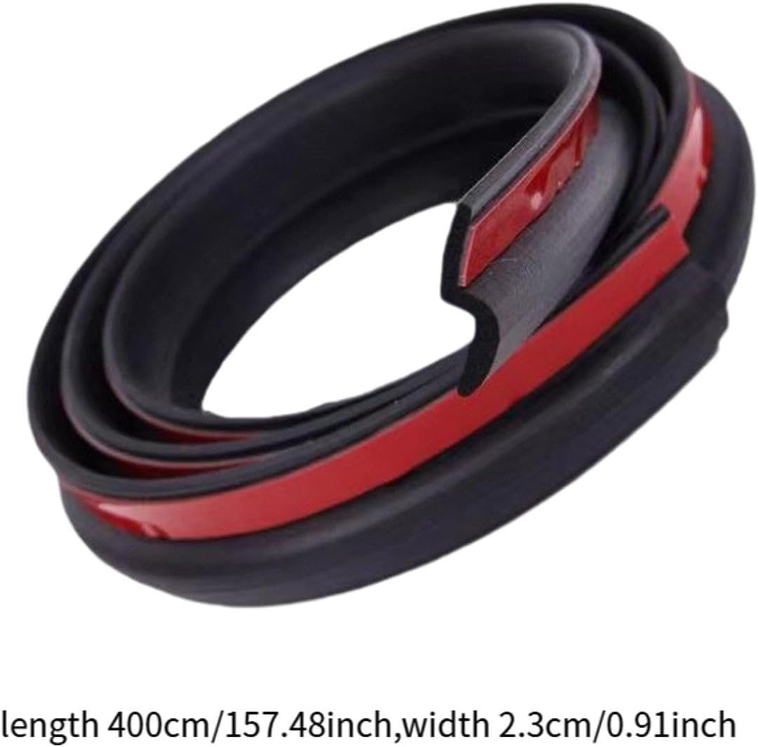 Jicsuxi Car Hood Sealing Strip 13 Ft Automotive Weather Stripping Rubber Seal Strip Black Red image number 6