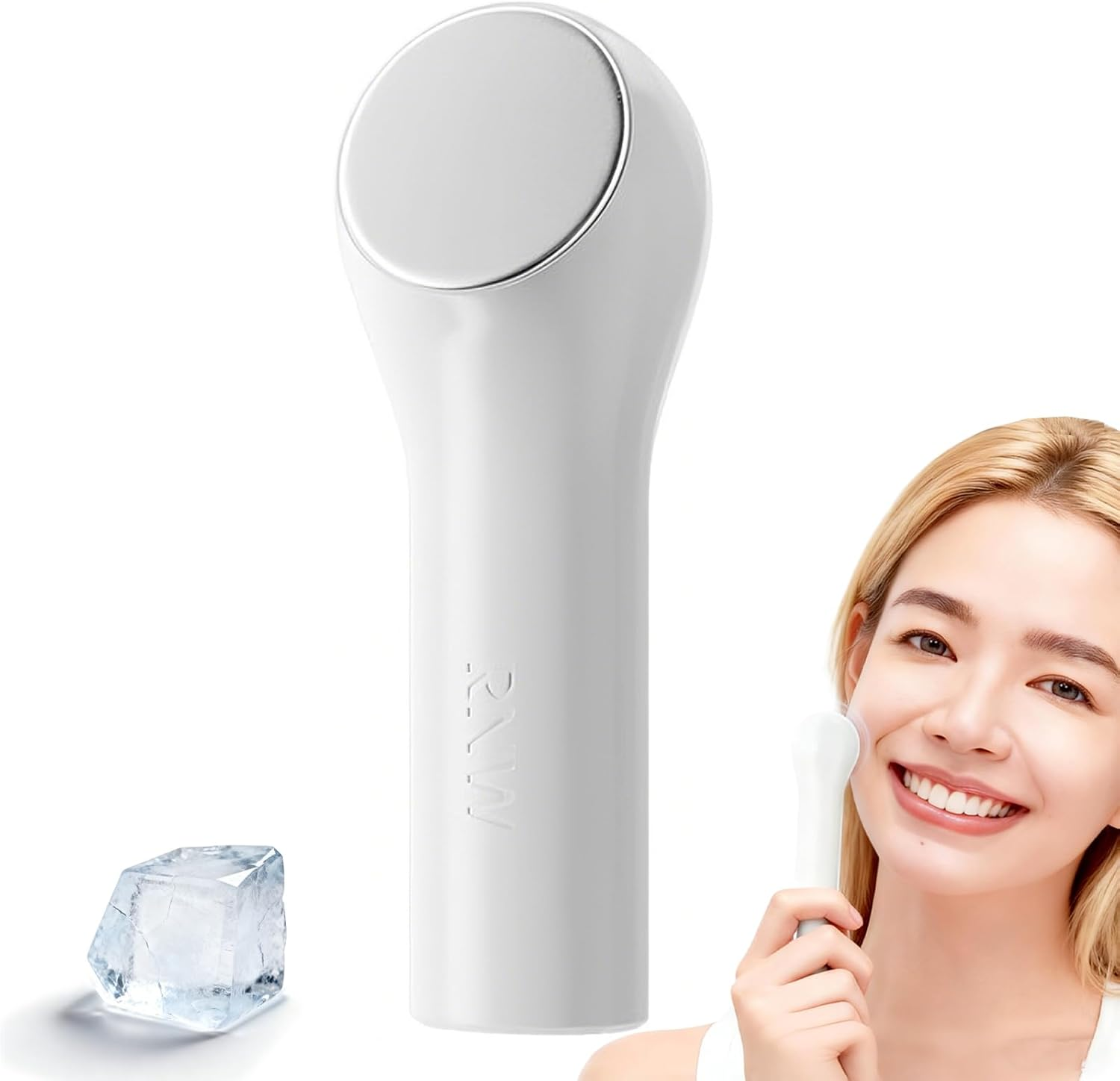 Waytiffer Ice-Skin Cold Therapy Device for Face and Eyes, Face Massager Roller for Puffiness Relief, Migraine Pain, and Minor Injuries, Cooling Ice Roller for Women, Face Massage Tool for Skin Care Routine (White) image number 4