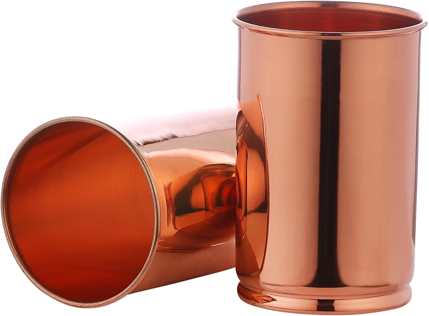 Copper Glass Set of 2 Premium, Copper Tumblers for Ayurveda Health Benefits - 350 Ml. Capacity, Unlined, Uncoated and Non-Lacquered (Plain) image number 3