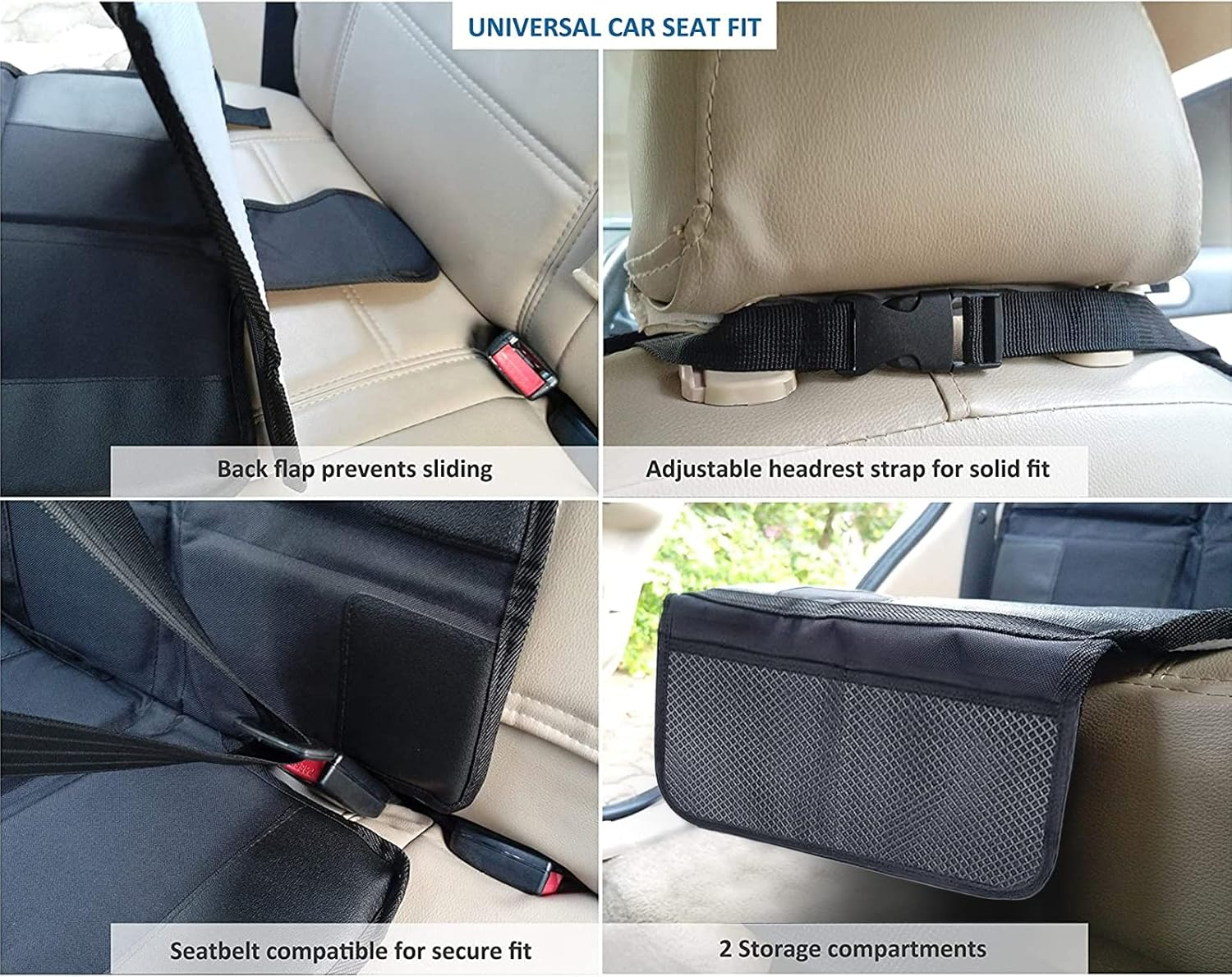RAYWE Baby Car Seat Protector Slip-Proof Wear-Resistant Back Seat Cover Mat with Organizer Pocket image number 1