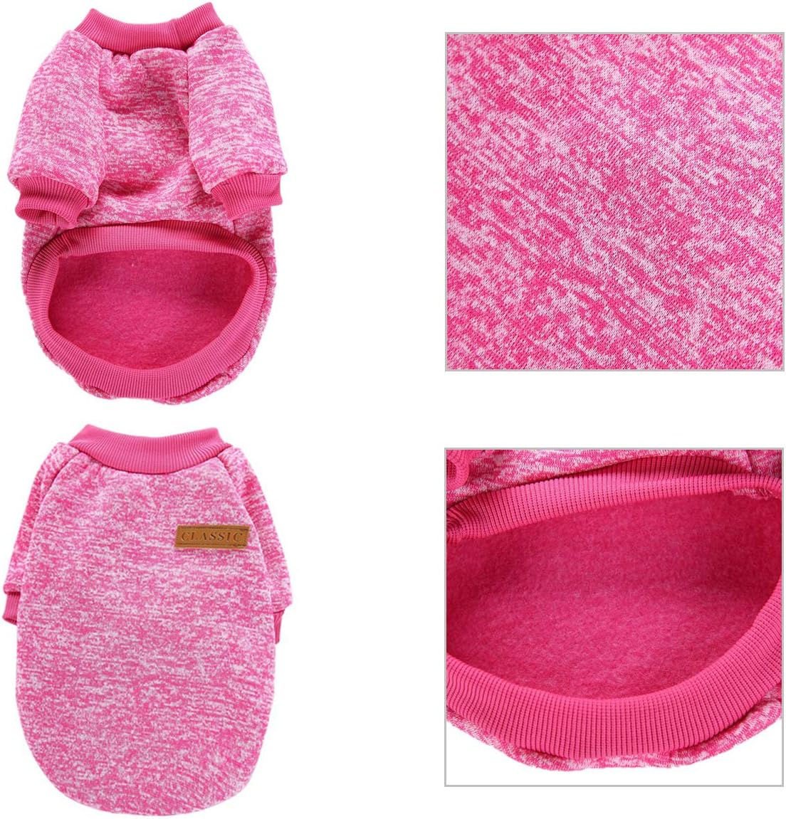 2 Pack Pet Dog Clothes Knitwear Dog Sweater Dog Hoodie Sweatshirts Soft Thickening Warm Pup for Small Dogs Chihuahua Coat Clothing Puppy Cat Custume (Pink, Small) image number 2
