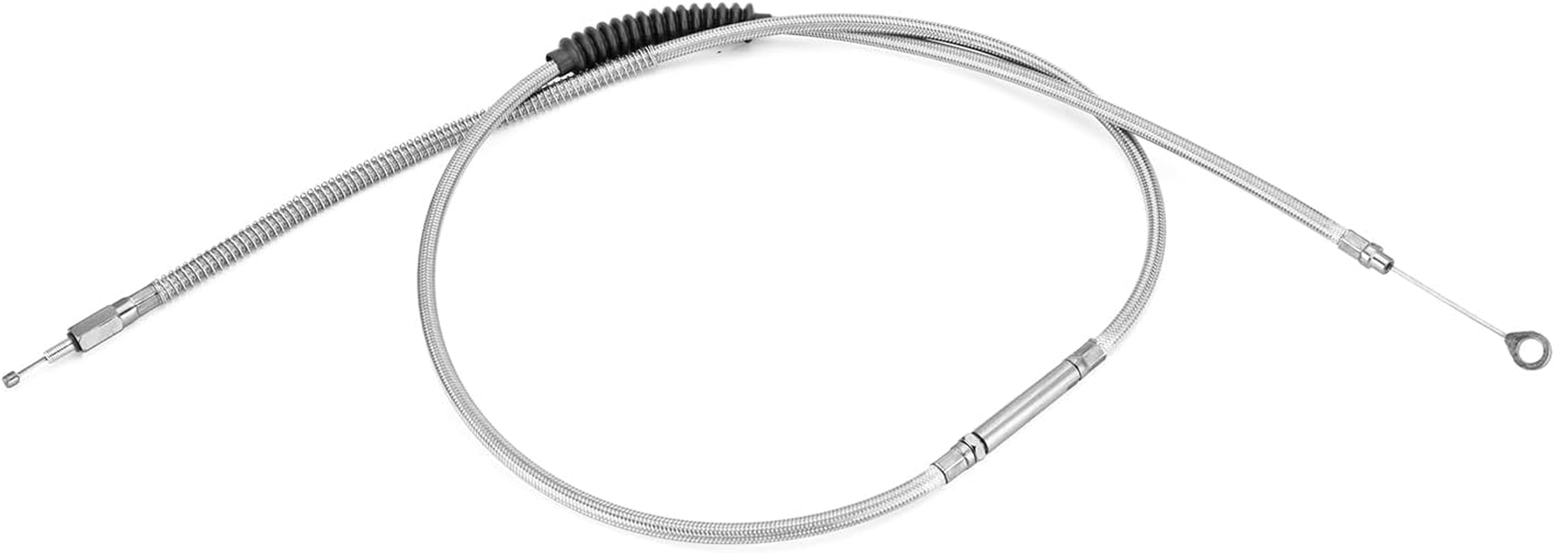 Mofun 68 11/16" Stainless Steel Braided Extended Length Clutch Cable Compatible with Harley Softail Electra Glide Road Glide Road King Street Glide, Fit Dyna 1991-2005, Chrome image number 2