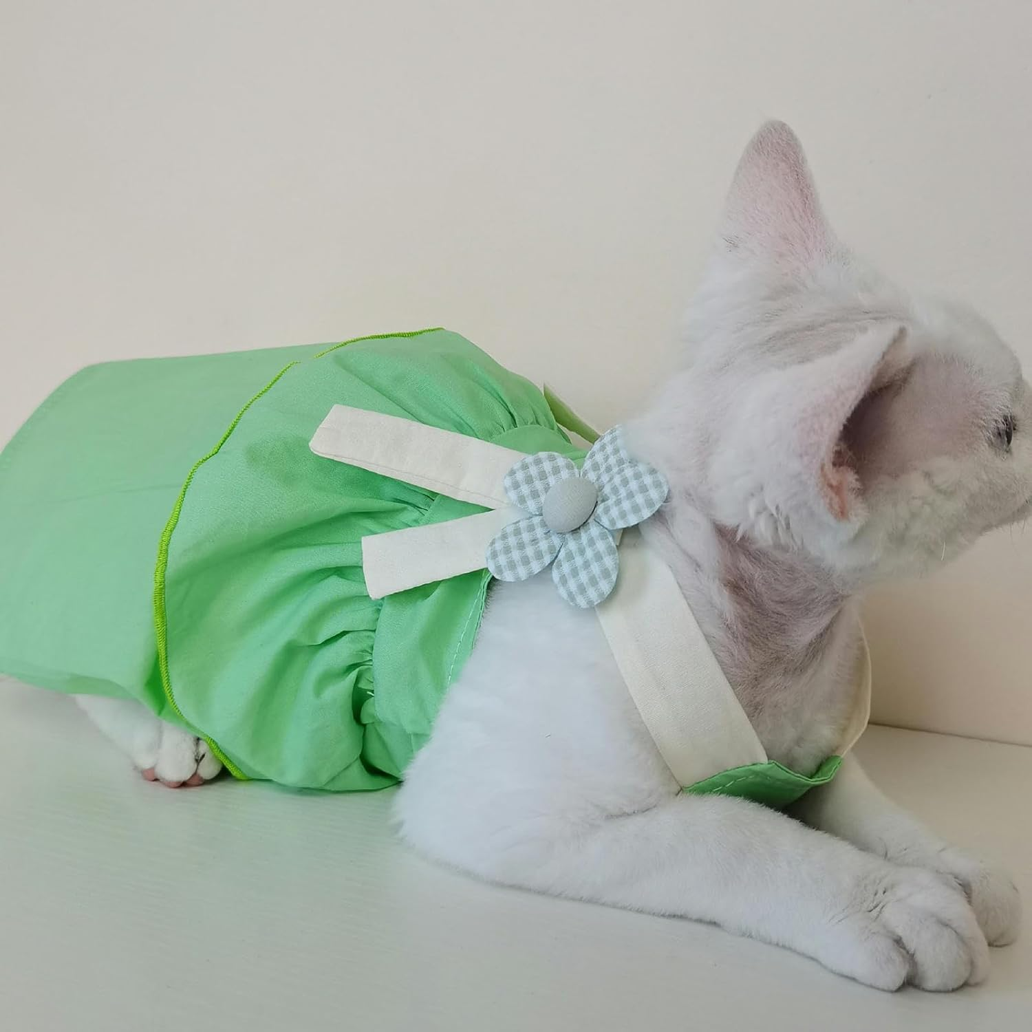 IUOUTG Hairless Cat Clothes Girl Cat Princess Dress Cute Flower Pet Sling Tank Tops Skirt Soft Lightweight Cat Pullover Vest for Cornish Rex, Devon Rex image number 1