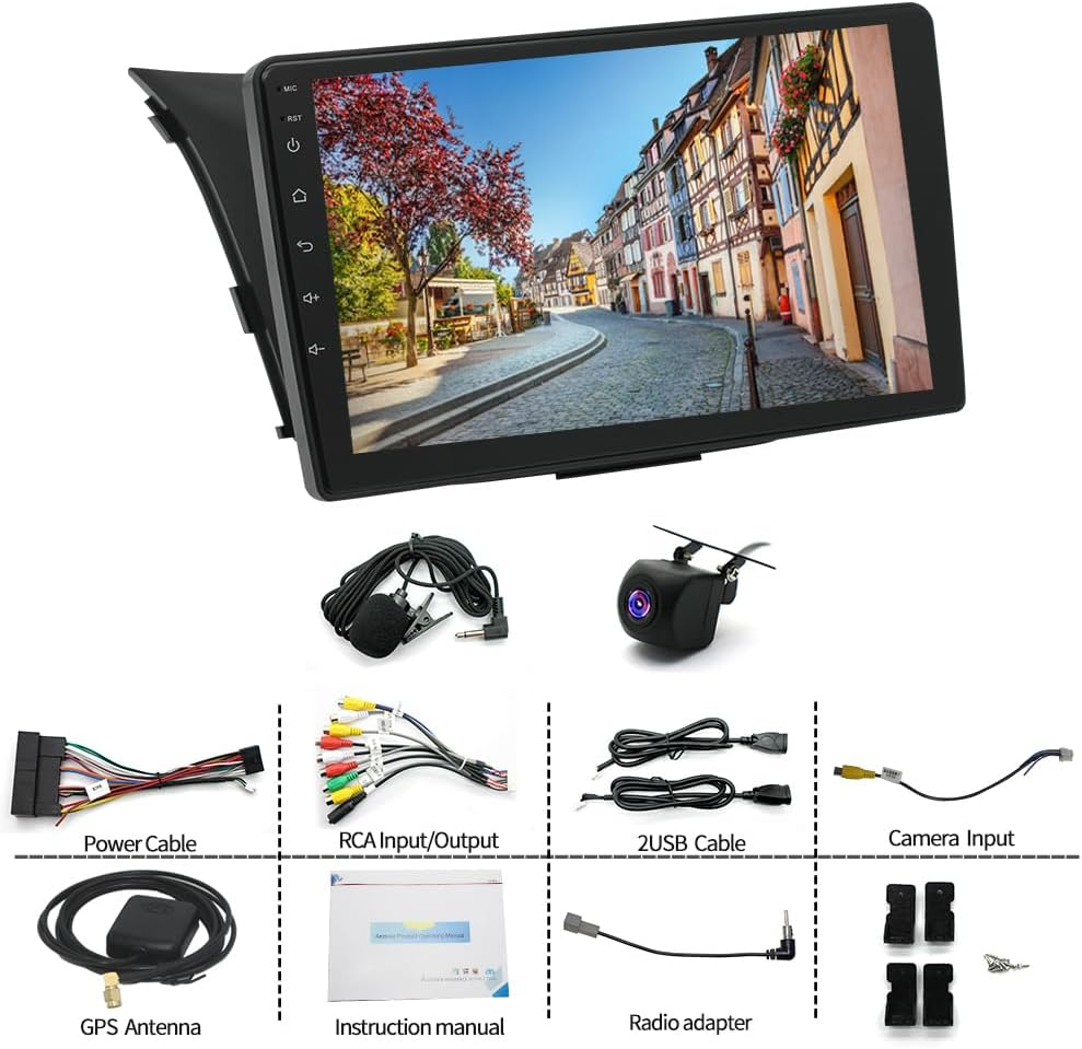 Car Stereo Compatible for Hyundai I30 GD 2012-2017, Double DIN Car Stereo Radio 2+32G 9" Touch Screen Radio Wireless Carplay Android Auto Bluetooth Wifi FM GPS Mic image number 2