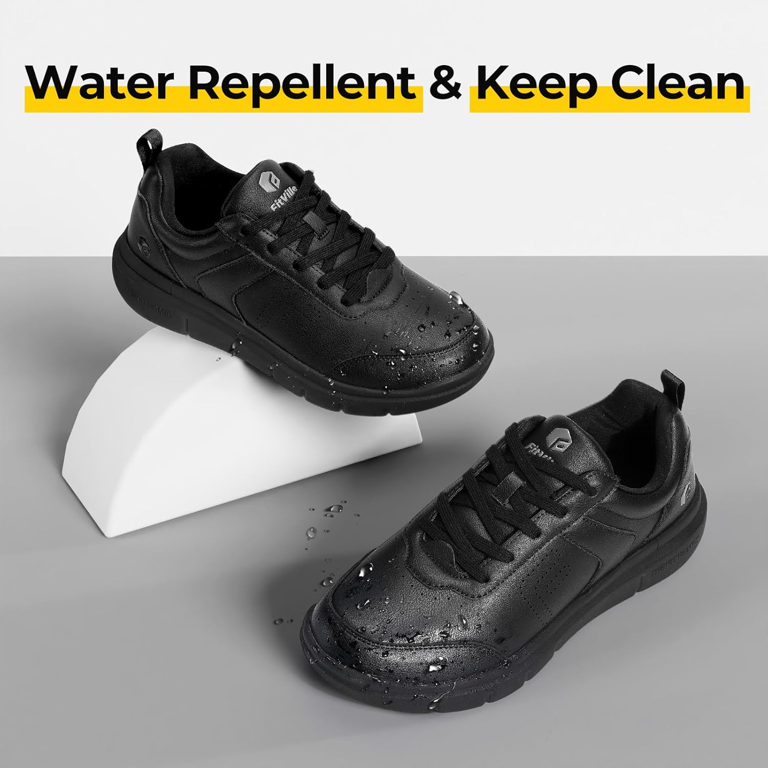 Fitville Men'S Wide Fit Walking Shoes, Comfortable Dress Shoes Lightweight Leather Shoes for Swollen Feet Plantar Fasciitis