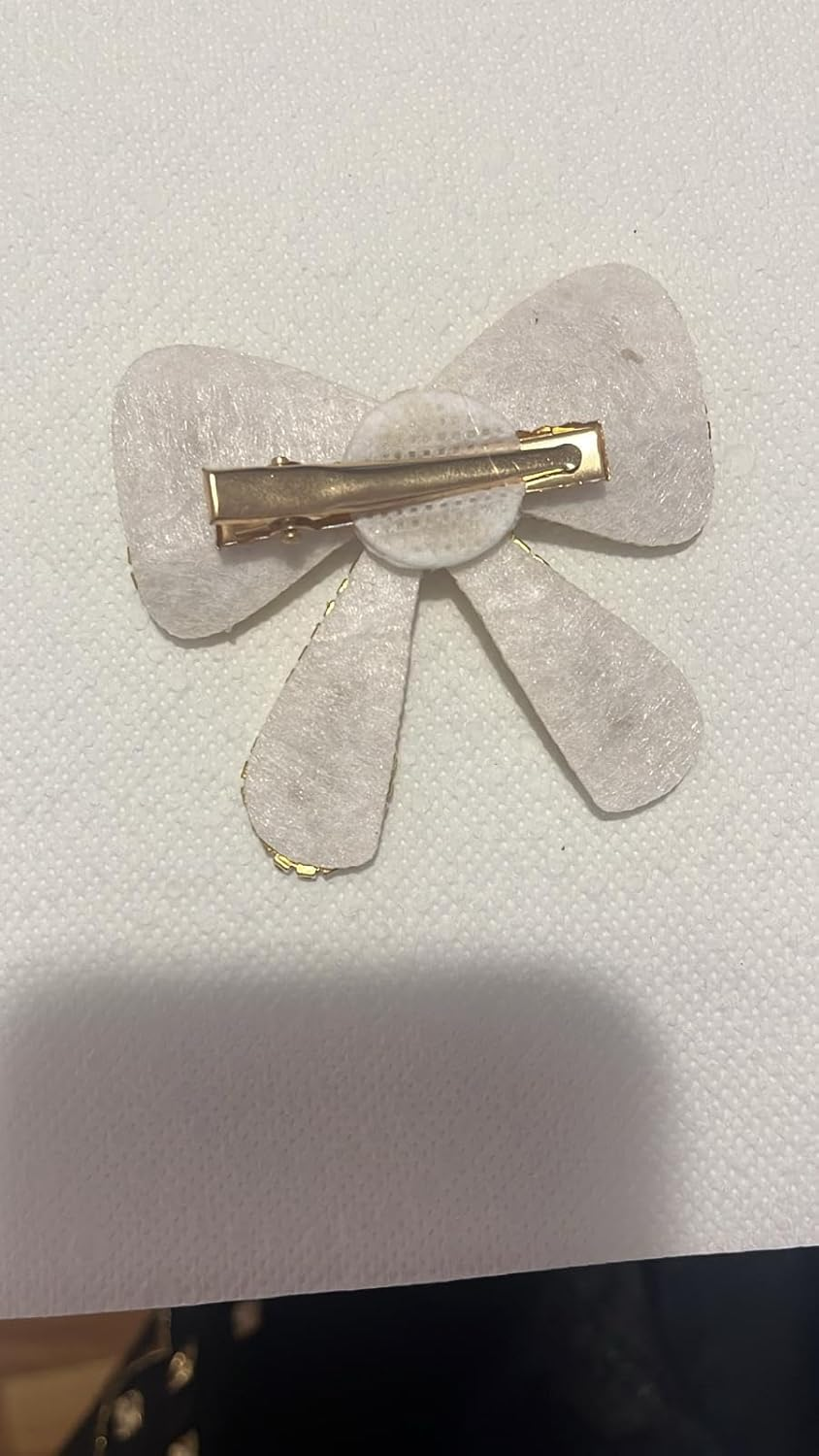 NTY Collections Rhinestone Bow Hair Clips &ndash; Sparkly French Design Barrettes, Crystal Bow-Knot Hair Accessories for Women & Girls, Party, Halloween, and Special Occasion Hairstyles -Pack of 1, Golden image number 1