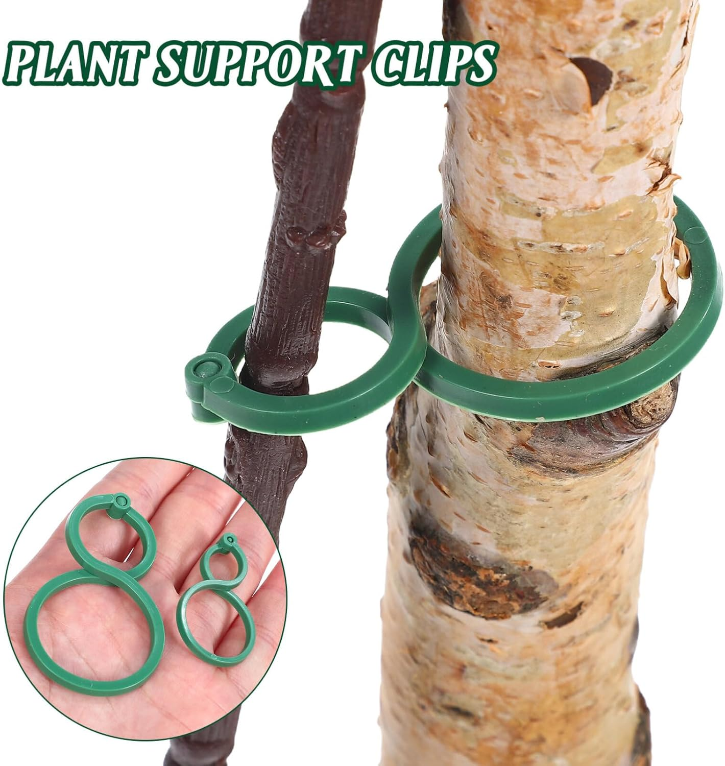 POPETPOP 100Pcs Plant Support Clips Gardening Buckle Buckles for Securing Plants Garden Clips for Tomatoes image number 3