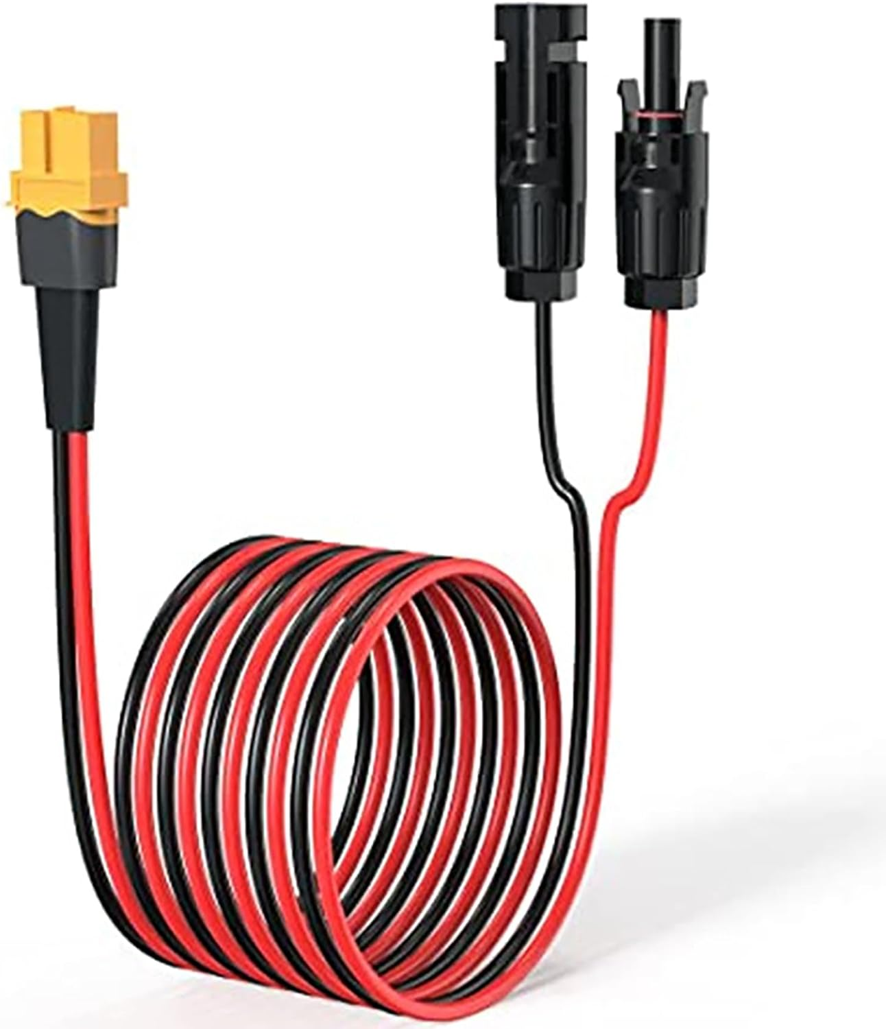 Tunghey Solar to XT60 Charge Extension Cable 12AWG Solar Connector to XT60 Adapter Cable for Solar Panel to Lifepo4 Battery RV Portable Power Station Solar Generator (0.6M)