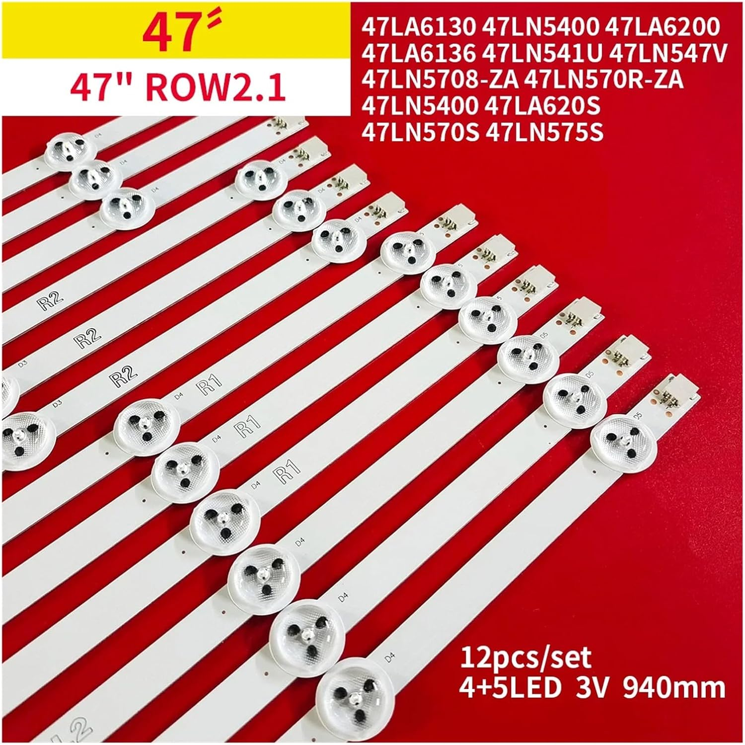 LED Backlight Strip for L-G 47" TV 47LN5708-ZA 47LN570R-ZA 47LN5400 47LA620S 47LN570S 47LN575S 6916L-1177A image number 1