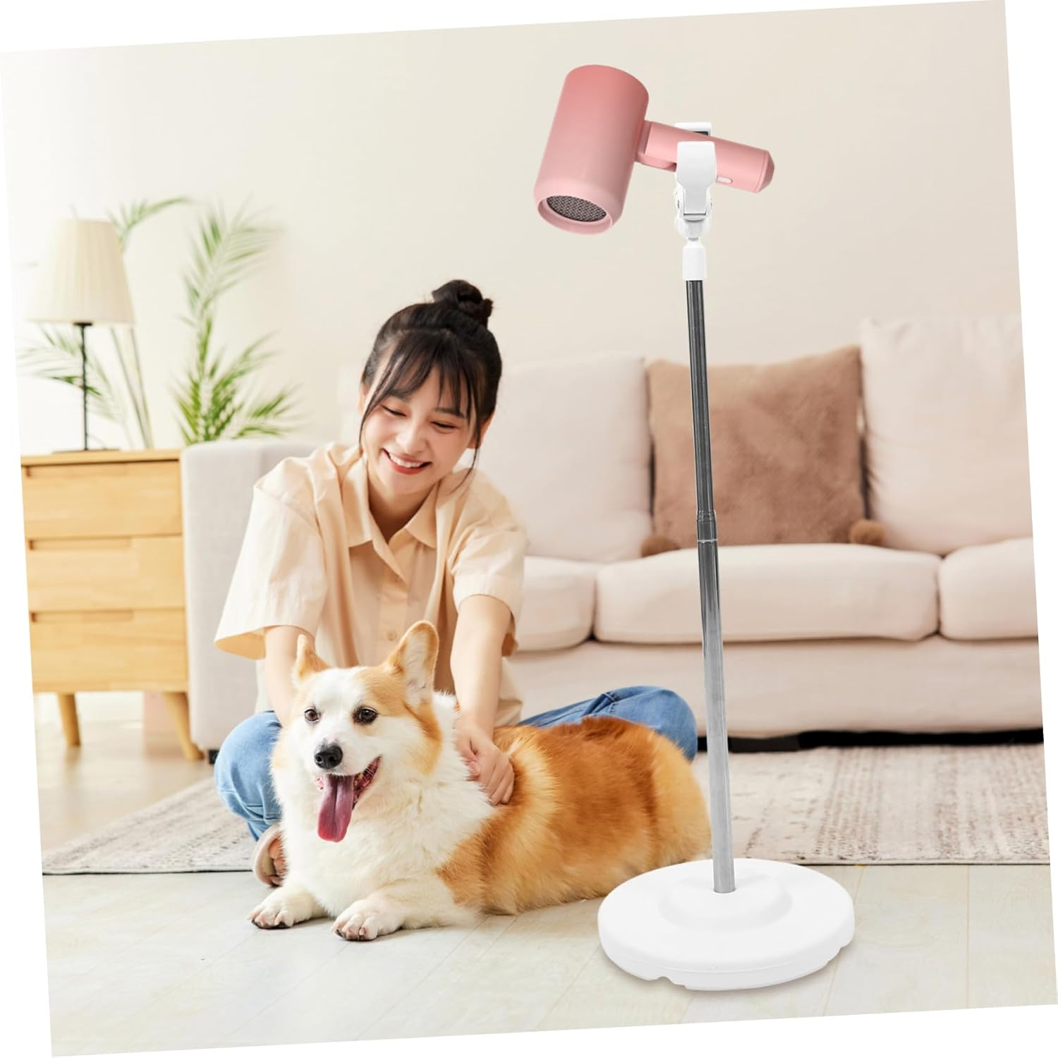 DONFAMDS Adjustable Hands Pet Hair Dryer Stand Floor Holder with Clamp Stable Freestanding Rack for Dog Cat Grooming Efficient Grooming Tool image number 6