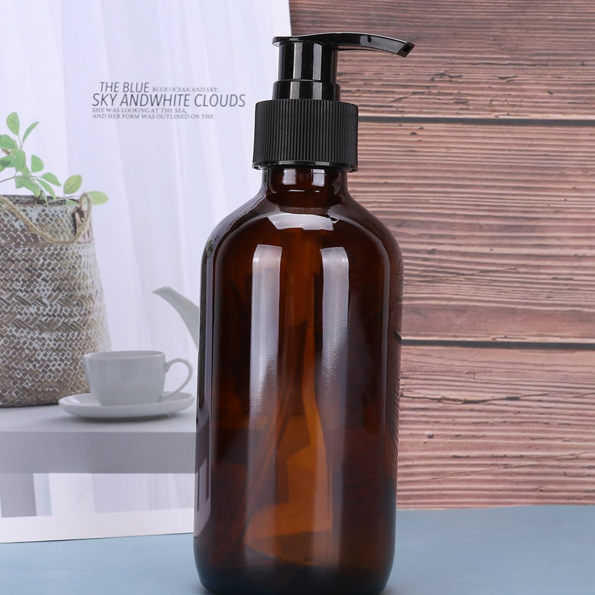 CATIEBYE 3Pcs 250Ml Brown Amber Glass Cosmetics Bottles Set, Portable Empty Emulsion Storage Sub Bottles for Travel and Home Use image number 4