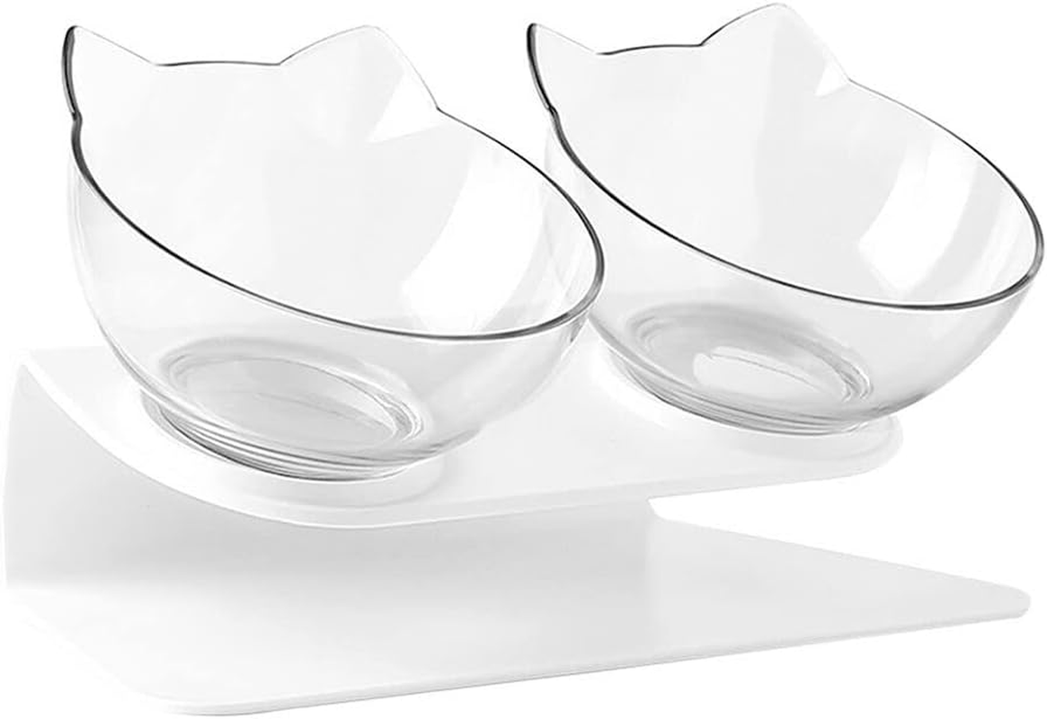 Anti-Slip Double Bowl Pet Feeding Station Dog Cat Food Water Dual Bowl Feeder AU image number 1