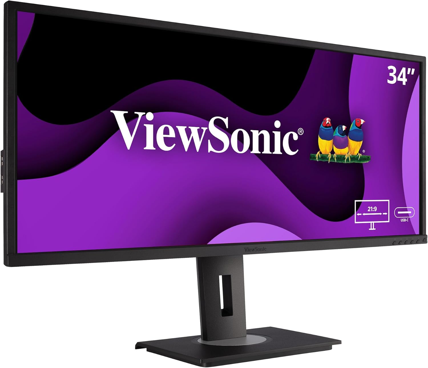 Viewsonic VG3456 VG Series Ultra Wide Quad HD LED Widescreen Ergonomic Monitor, 86.6 Cm Size, Black image number 4