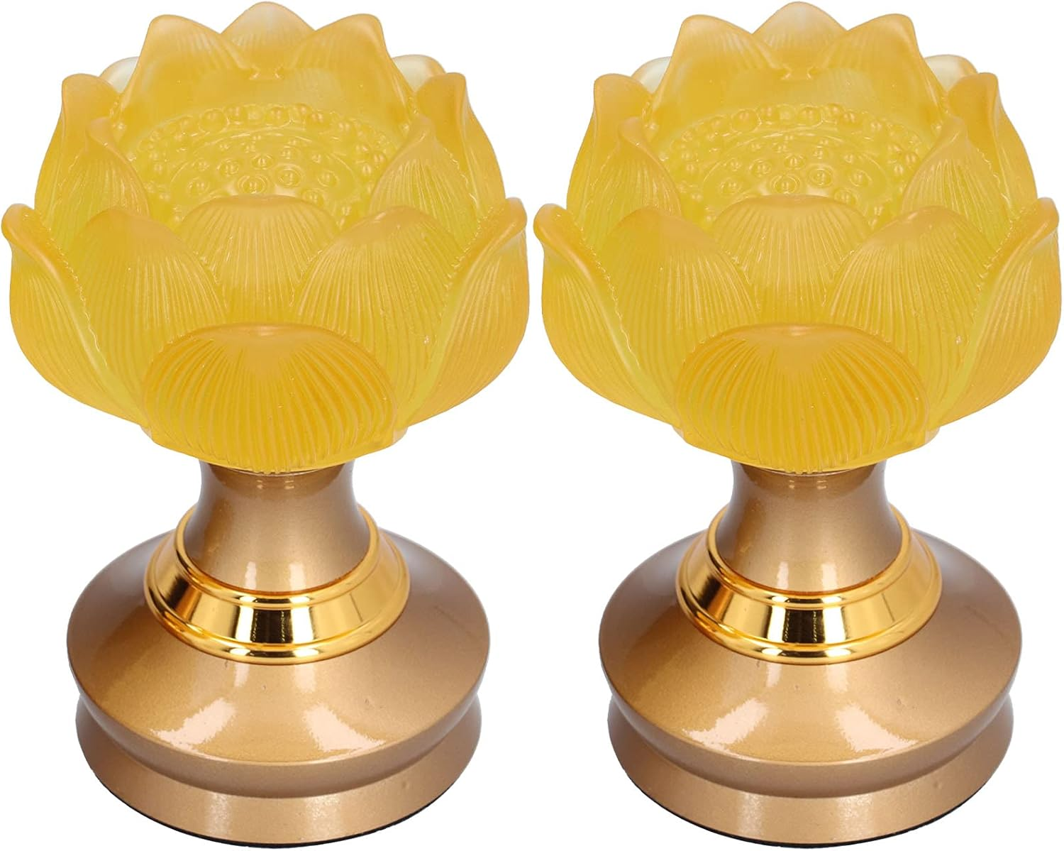 NDNCZDHC Lotus Light 2Set LED Lotus Buddha Lamp Imitated Colored Glaze Prayer Light Home Meditation Buddhist Supplies 100-240V(AU Plug)