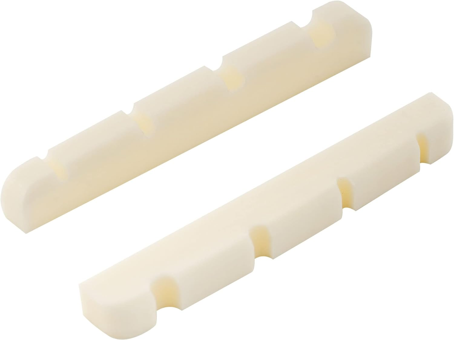 Musiclily Basic 38Mm Flat Bottom Bone Slotted Bass Nut for 4 String Bass Guitar, 38 * 3.5 * 5/4.5Mm (Set of 2) - 38X3.5X5/4.5Mm image number 2