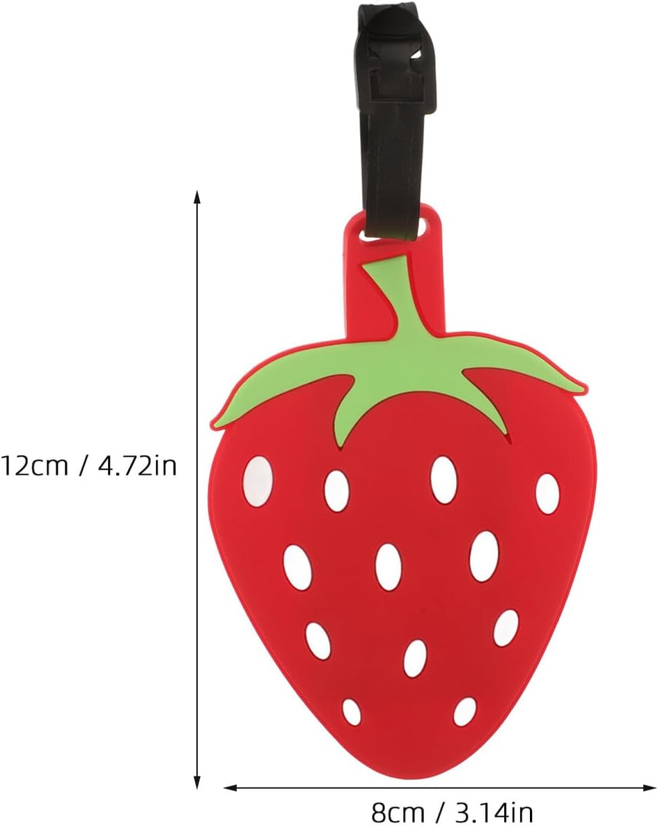 MOBUTOFU Strawberry Luggage Tag Travel Suitcase Label with Reusable Hanging Strap for Checked Baggage Carry Suitcase Bag Identifier image number 3