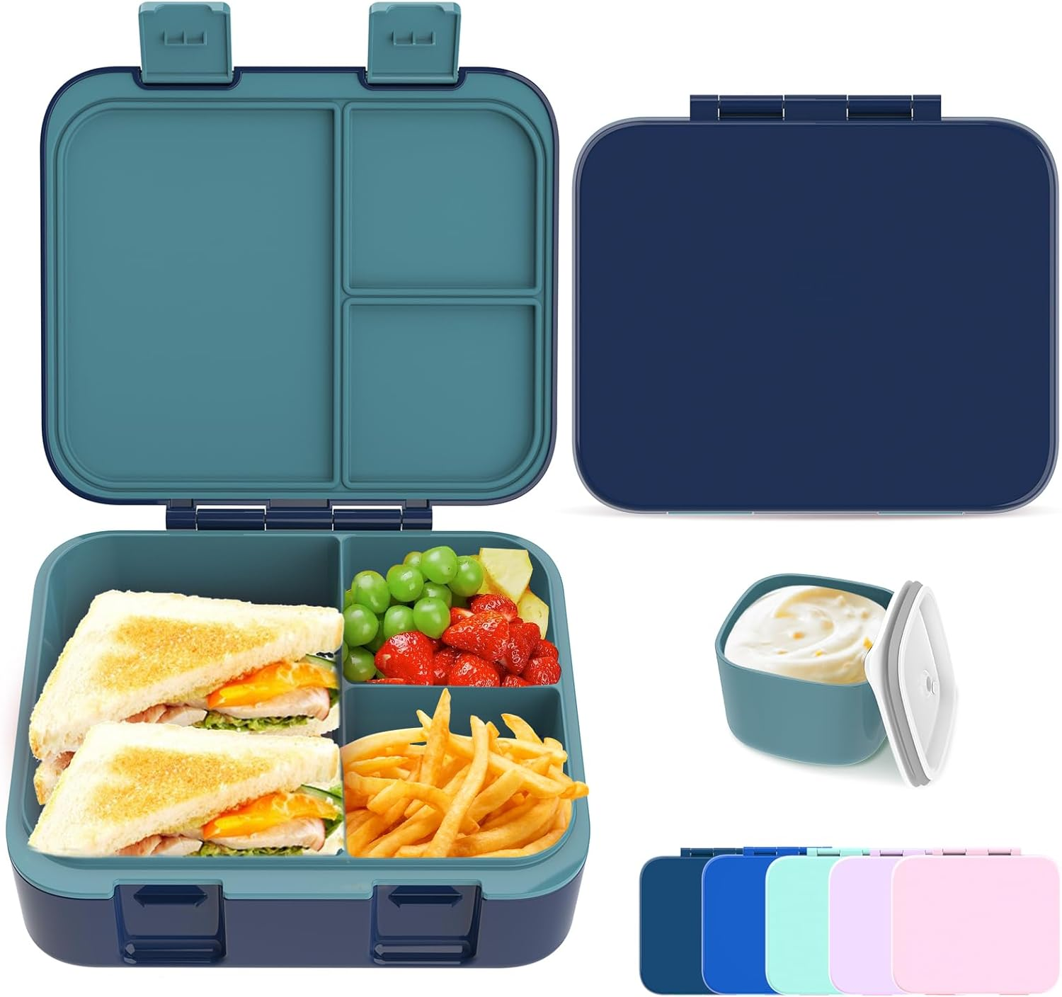 Hombrima Kids Lunch Box, Bento Boxes Food Storage Container with Multi-Compartments for Boys Girls Children Toddler Adult Work School