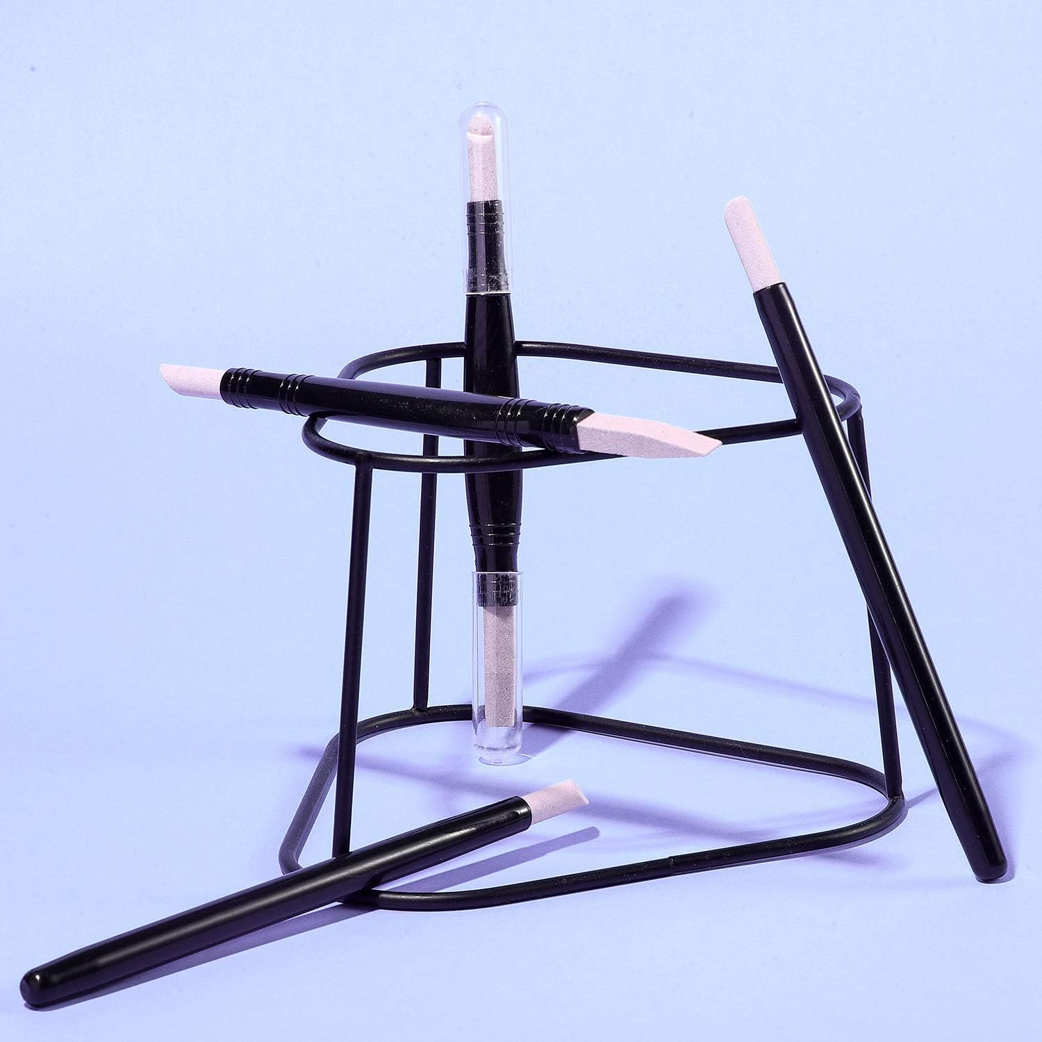 Mudder 6 Pieces Pumice Stone Nail File Stone Sanding Nail File Cuticle Remover Stick Double-Headed Polishing Pen for Household Beauty Salon Fingernail Toenail Peeling Dead Skin Repairing image number 6