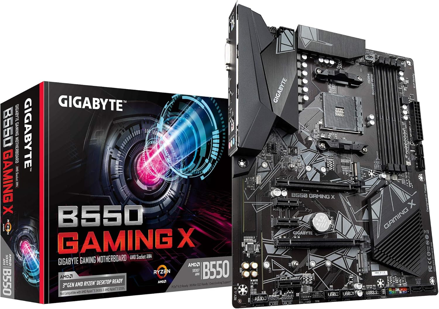 Gigabyte B550 Gaming X V2 (AMD Ryzen 5000/B550/ATX/M.2/HDMI/DVI/USB 3.1 Gen 2/Ddr4/Atx/Gaming Motherboard), 128 GB