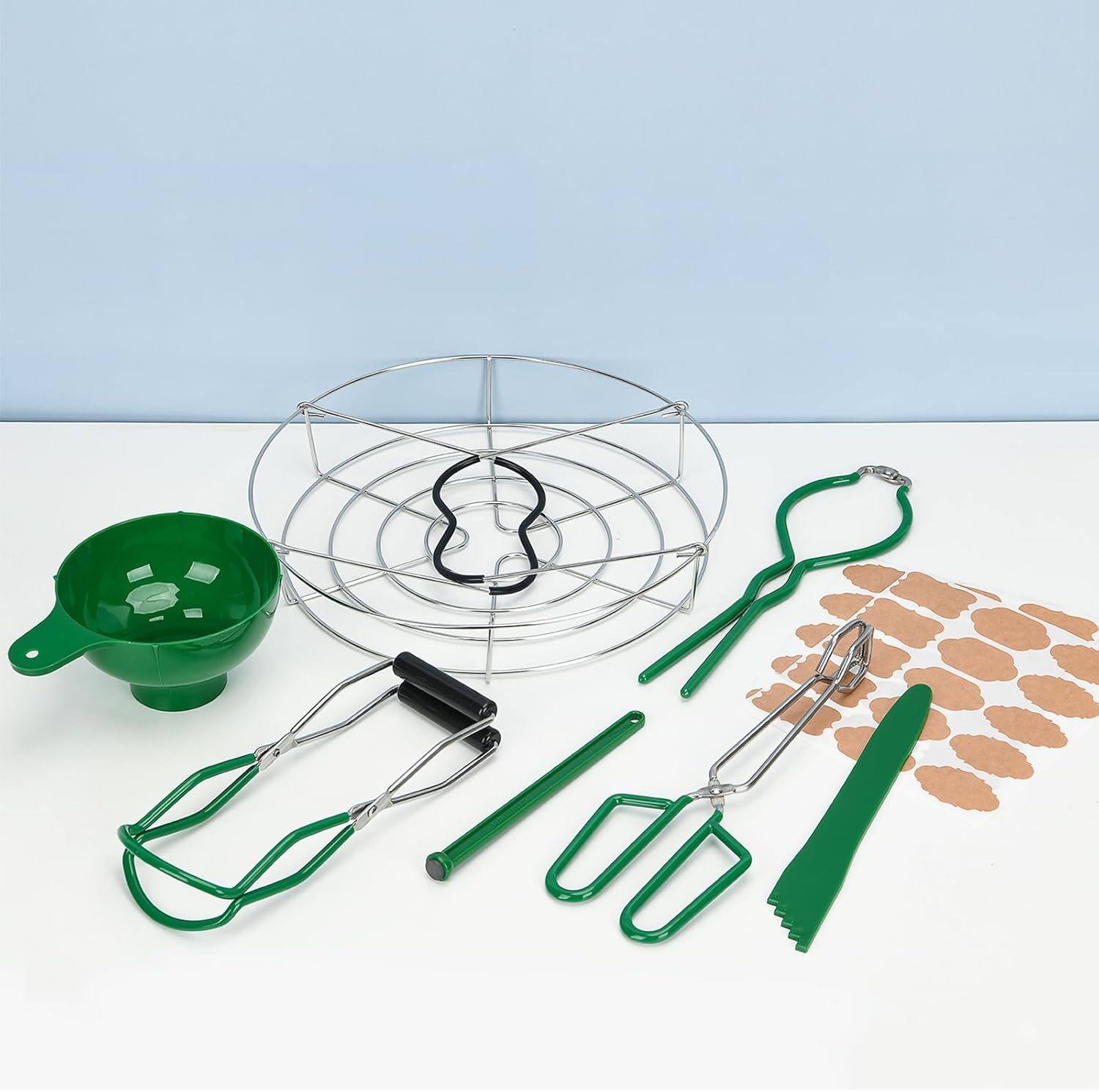 Toowood Canning Supplies Boxed Set, Canning Kit, Stainless Steel Canningset, Canning Supplies Starter Kit, Jar Lifter, Folding Rack, Tongs, Multifunctional Canning Tools, Funnel for Mason Jars image number 1