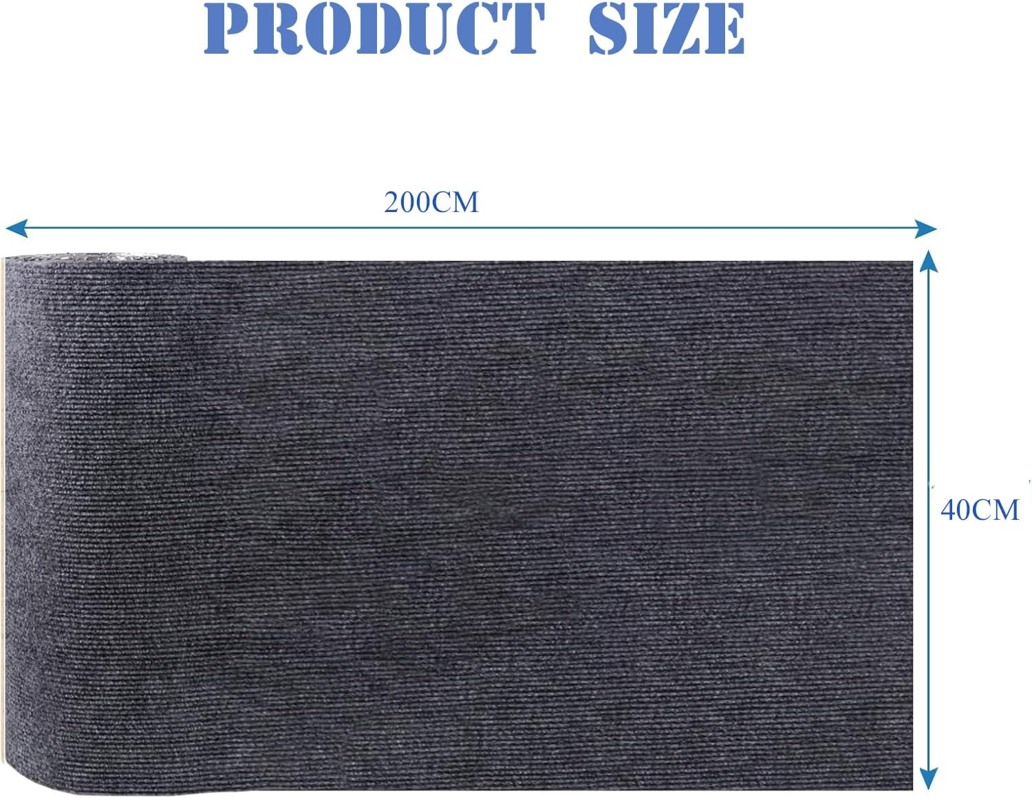 200 Cm X 40 Cm, Self-Adhesive Cat Scratching Mat, DIY Scratching Board for Cats, Cat Scratching Mat, Scratch Protection Sofa Cat, Scratching Mat, Self-Adhesive for Cat Tower (Dark Grey) image number 4