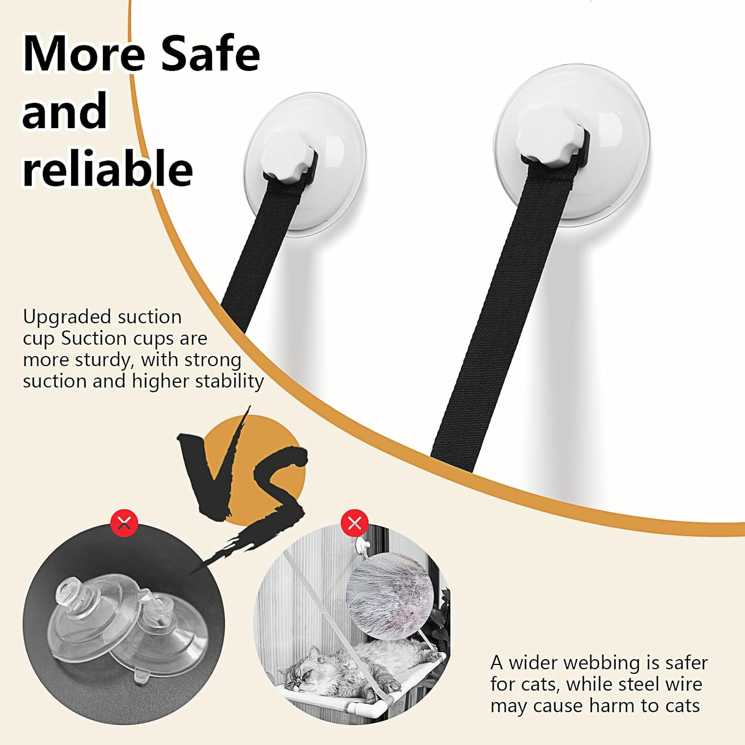 Cat Hammocks Window, Window Mounted Cat Basking Hammock, Sunny Seat Window Cat Perches with 4 Upgrade Strong Suction Cups Holds up to 22Lbs, Cat Window Sill Bed for Glass to Space Saving image number 1