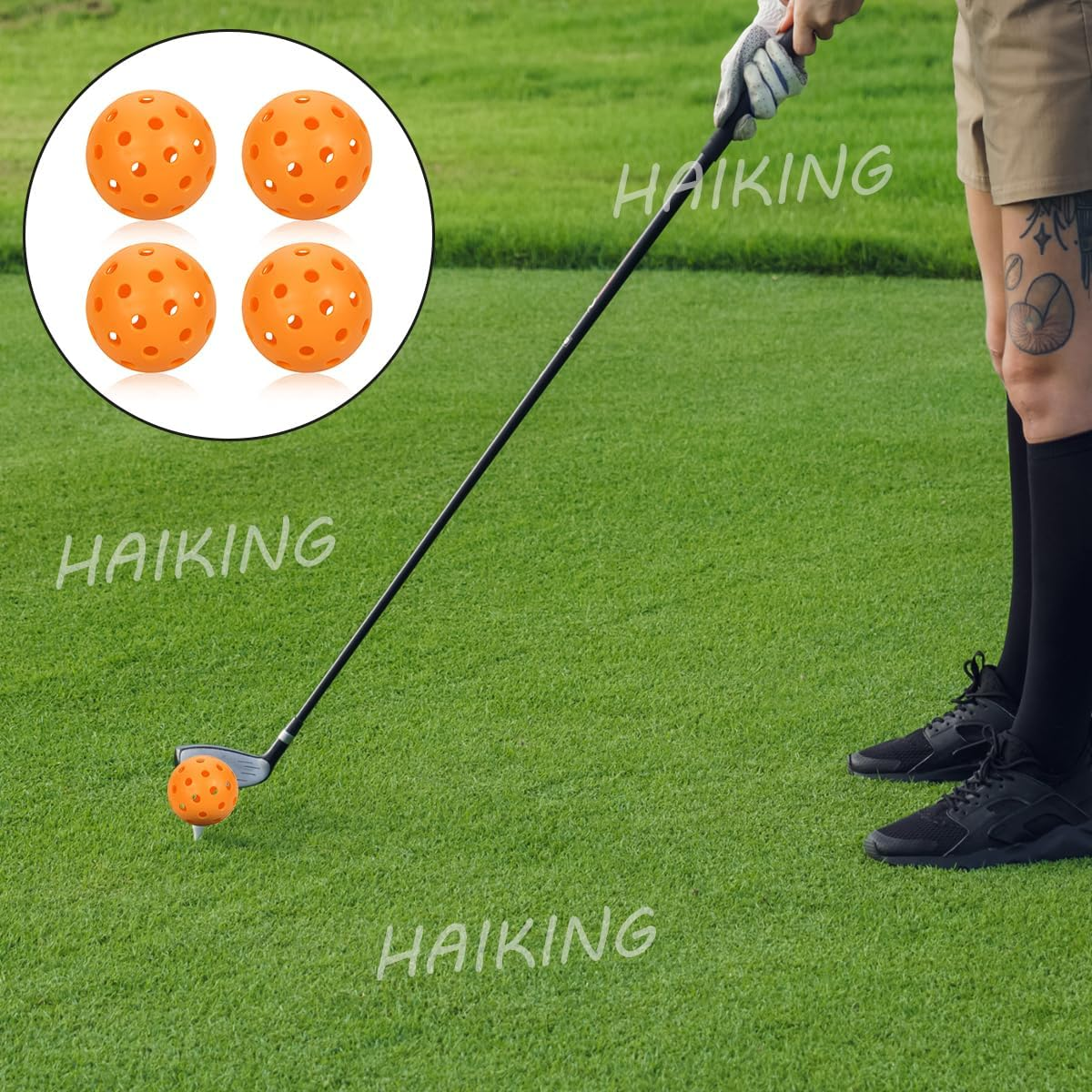 Pickleball Balls, 4 PCS Orange Plastic 40 Holes Practice Hollow Ball for Indoor, Outdoor (74Mm/2.91In)