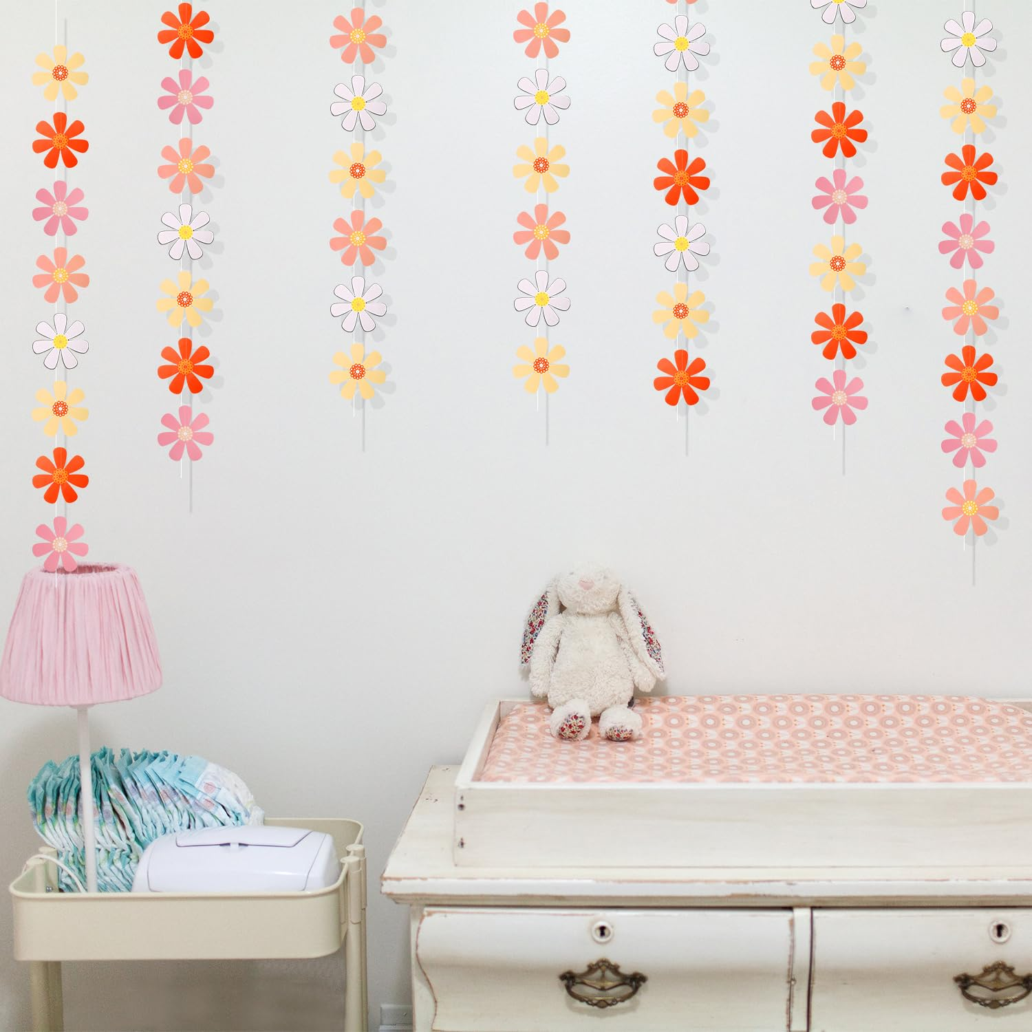 8Pcs Daisy Groovy Boho Party Banners, Summer Daisy Groovy Boho Garland Daisy Flower Hanging Banners for Girl Birthday Baby Shower Party Hippie Daisy Party Home Decorations image number 3