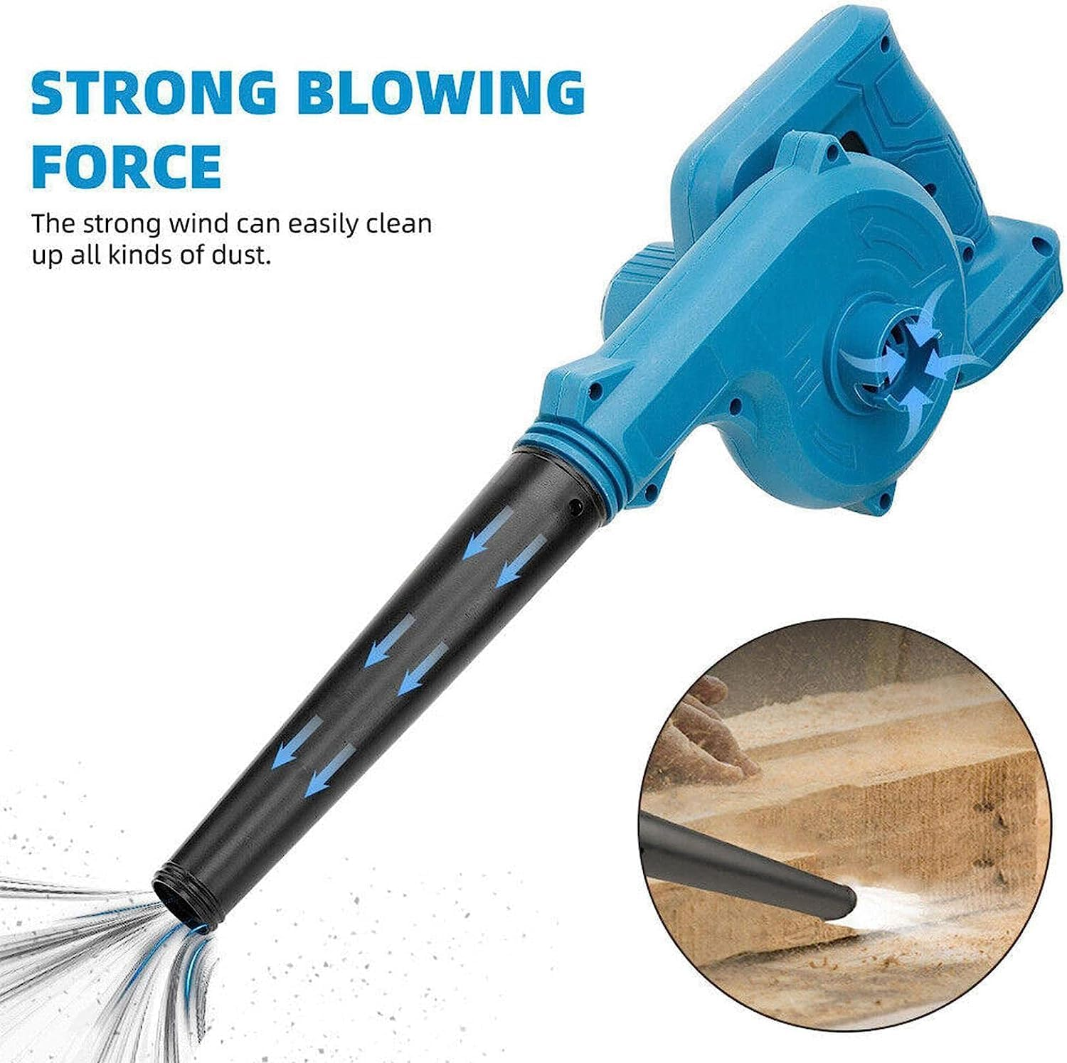 Electric Cordless Blower (Compatible for Makita 18V Battery) Vacuum Air Leaf Blowing (Battery Not Included) image number 5