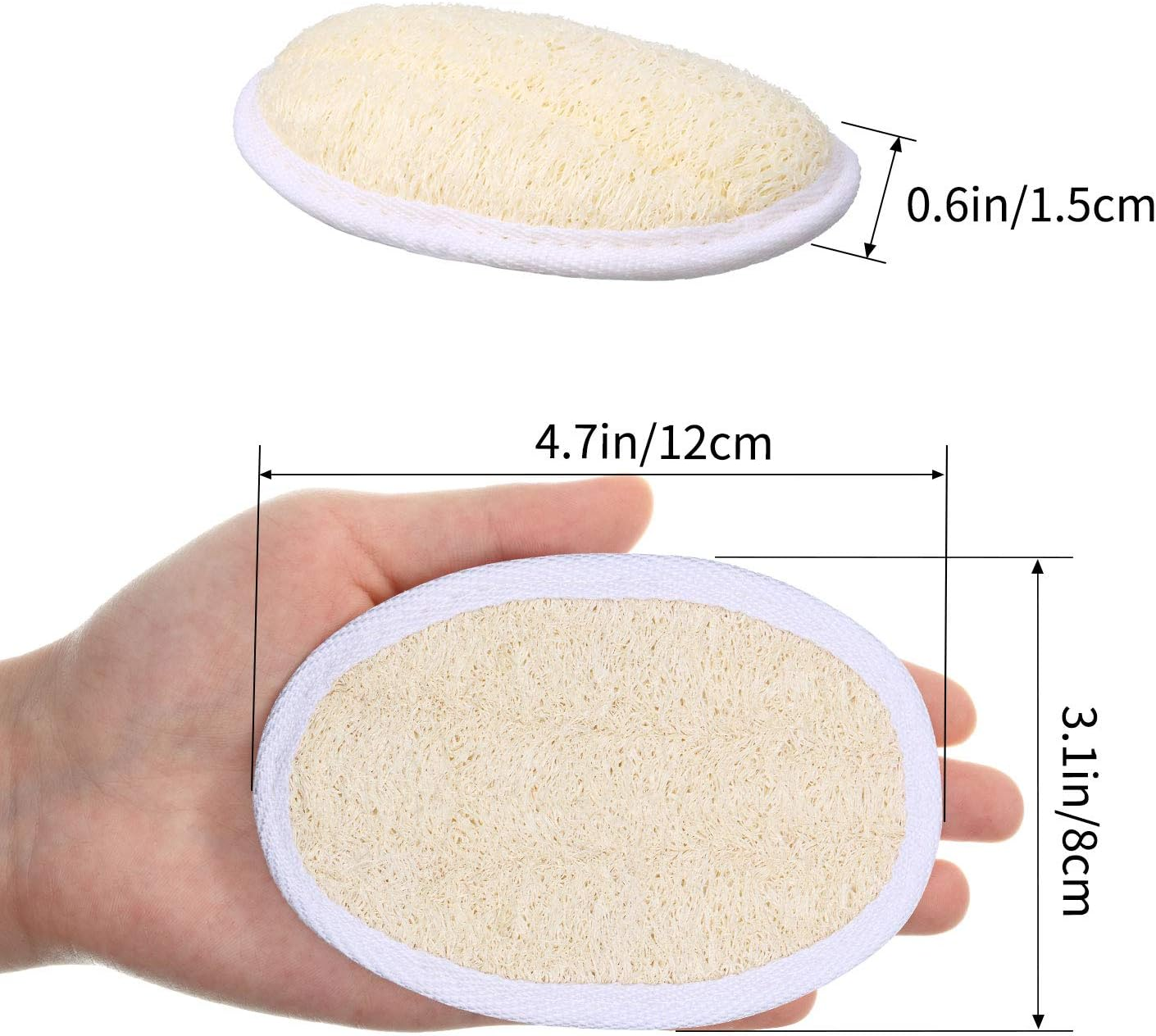 Boao 24 Pcs Loofah Pack Loofah Pads Bulk for Facial Exfoliating Body Bath Shower Mini Sponge Pads Natural Scrubber Brush for Men Women Spa and Travel image number 1