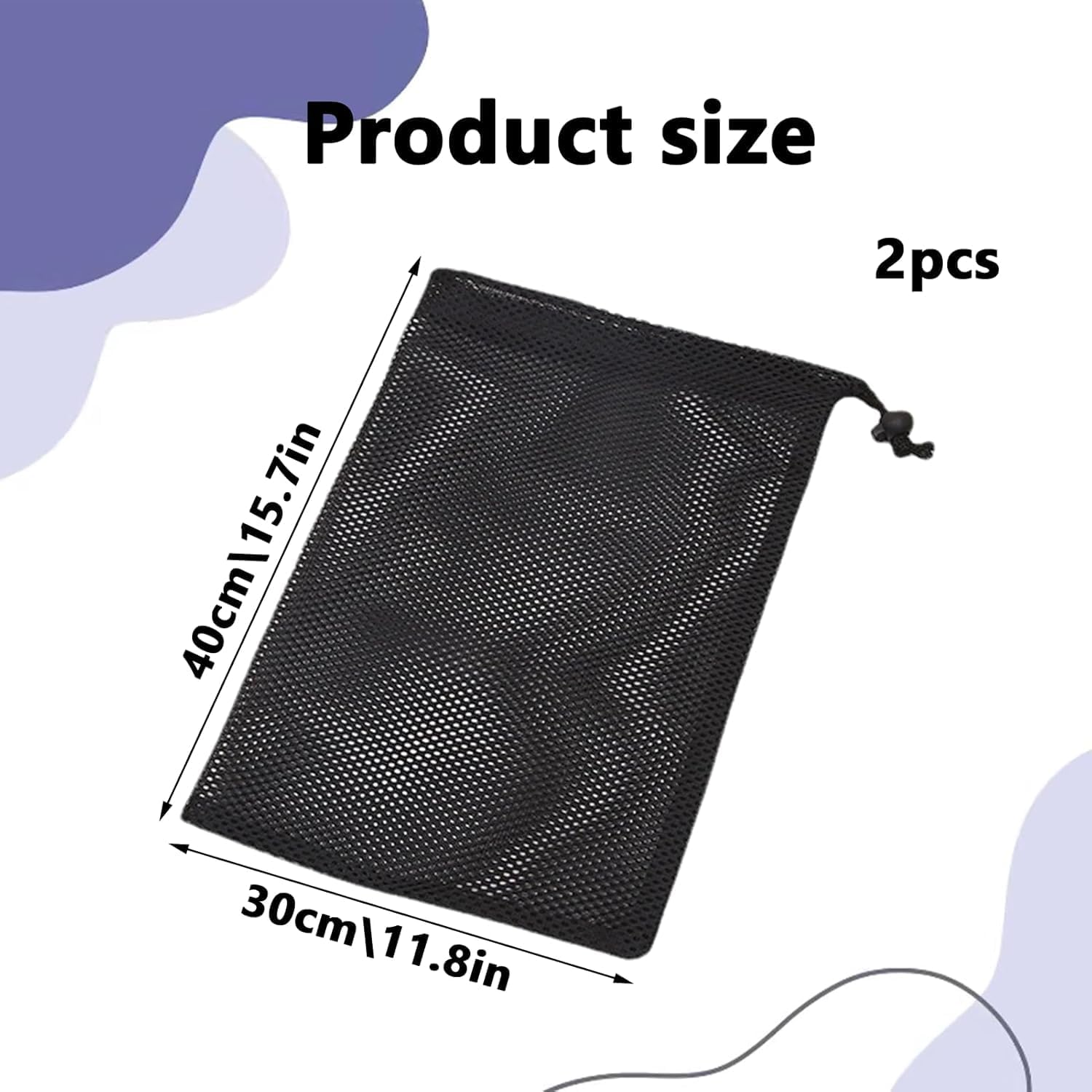 Pump Barrier Pond Filter Bag with Drawstring, 2Pcs Black Media Large Pump Mesh Bags, Pond Pumps Filter Mesh Bags, Drawstring Ponds Meshs Pumps Filters Bag for Outdoor Ponds, Small - Black, Medium image number 2