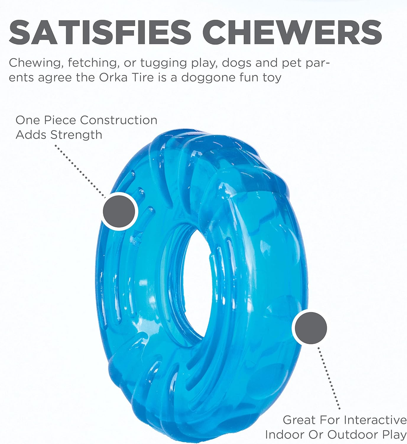 Petstages Orka Tire Royal Blue Treat-Dispensing Dog Chew Toy