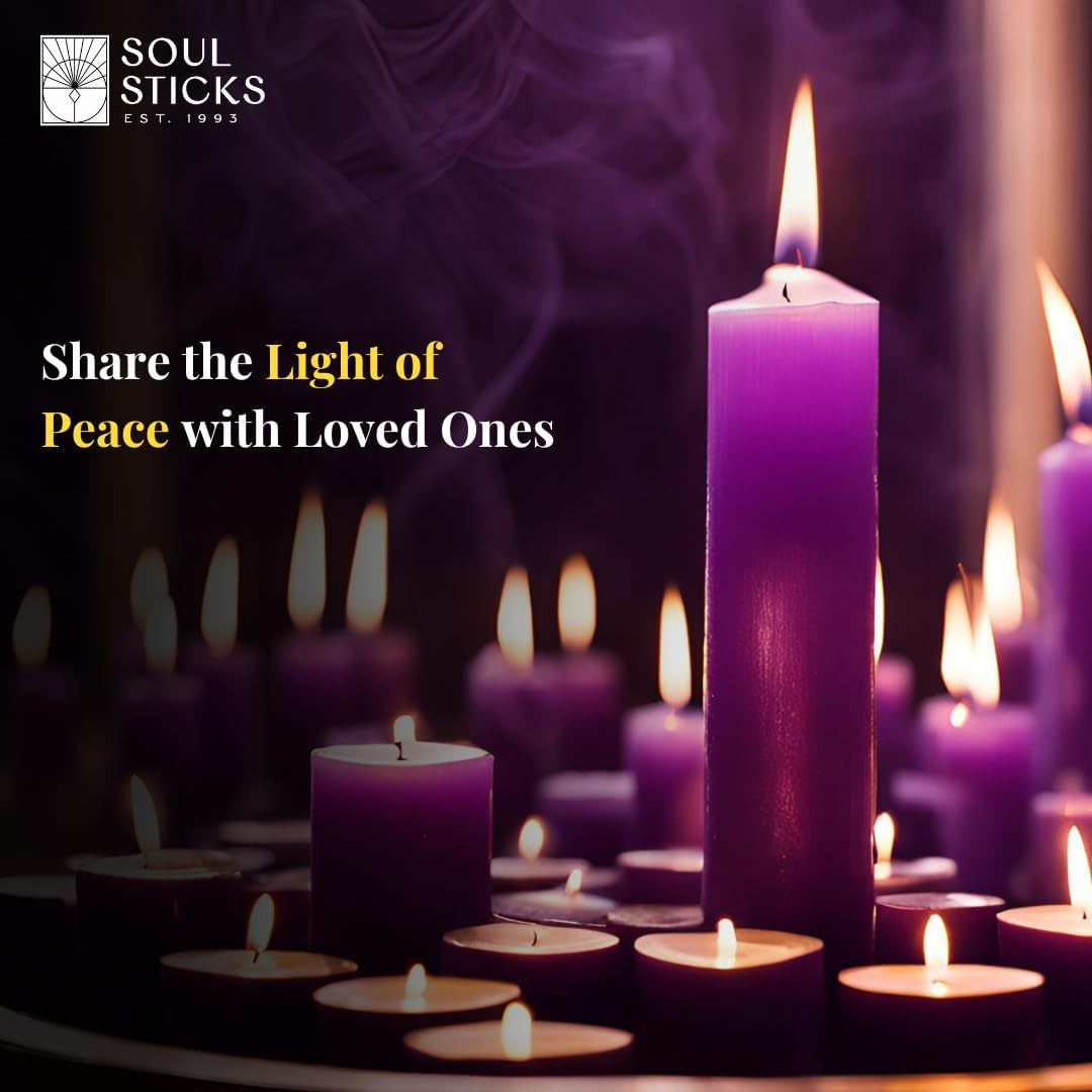 Soul Sticks Peace Magic Spell Chime Taper Candles 20 Pack - Ideal for Altar, Rituals, Ceremonies, Meditation Purple Candle for Witchcraft Supplies, Wiccan, Unscented Candles Clearance image number 5