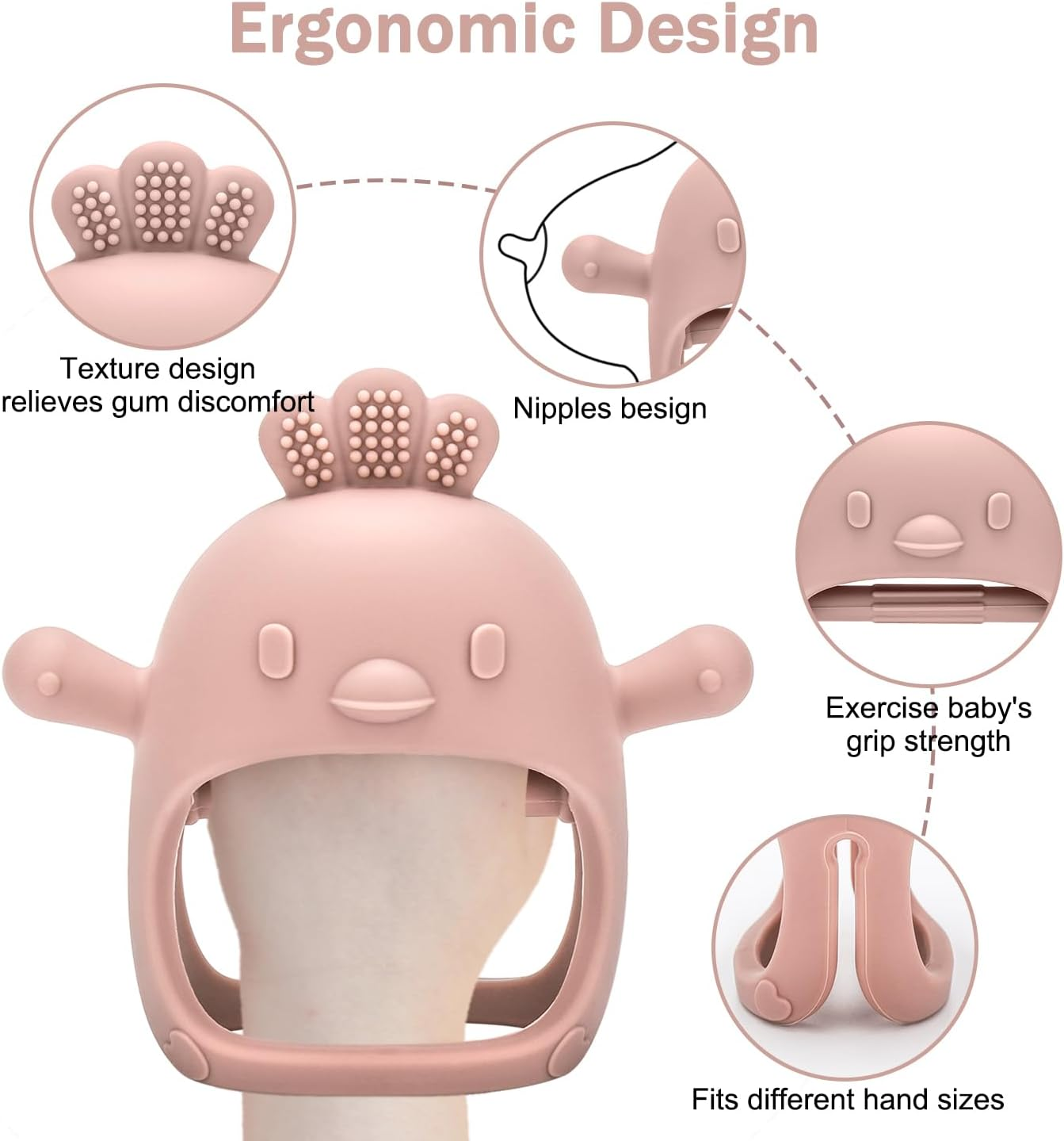 MISSLILI Baby Silicone Fruit Food Feeder Pacifier & Breastmilk Popsicle Freezer Molds, Chick Teether Toy & Baby Food Storage Containers Frozen Ice Tray for Baby Feeding Teething Safely, BPA Free image number 2