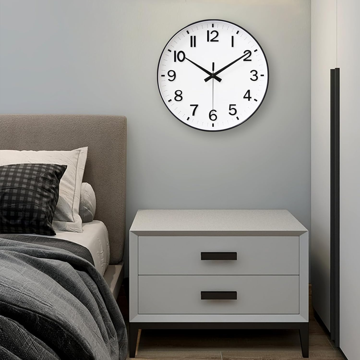 Wall Clock, 12 Inch Silent Non-Ticking Battery Operated round Quartz Modern Wall Clock for Living Room Kitchen Bedroom Home Office School Decor (White) image number 5