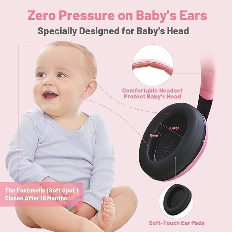 Baby Ear Muffs Noise Cancelling Headphones for Hearing Protection, 0-3 Years Adjustable Headband Travel Essentials for Infants and Toddlers, Lightweight Durable-Damaill image number 1