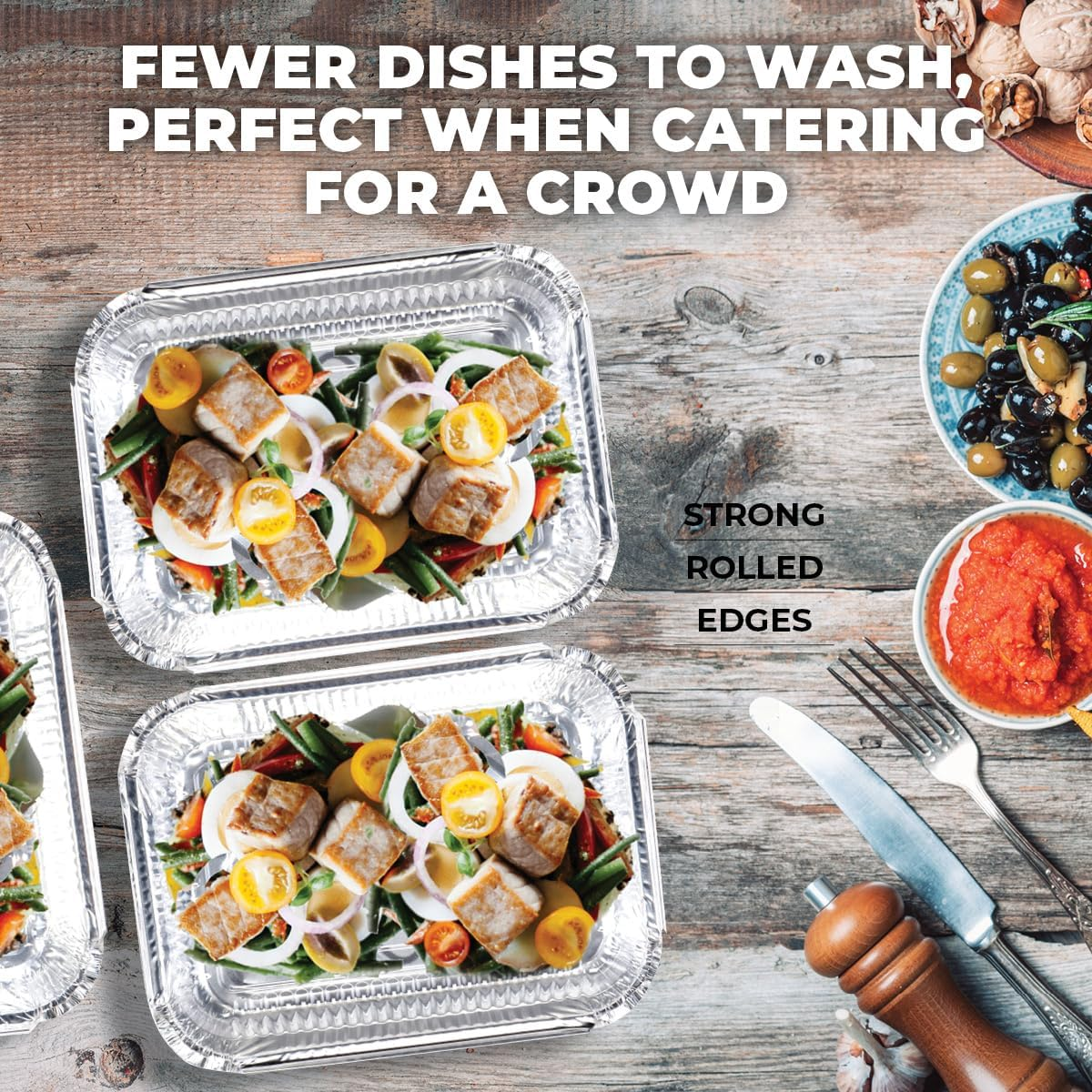 Home Master Foil Tray with Lids, Large, 32 Cm X 26 Cm X 6 Cm Size (Pack of 5) image number 6