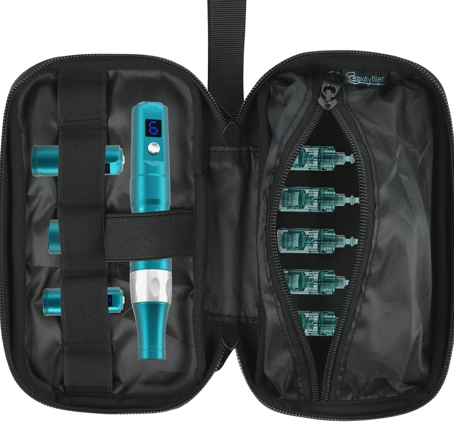 Beautyflier Carry on Bag for Microneedling Pen, Black Travel Makeup Bag for Mcroneedling Machine, Tote Bag for Women Compatible with Dermapen Microneedling Pen, Dr Pen Microneedling Pen, Bag Only, image number 6