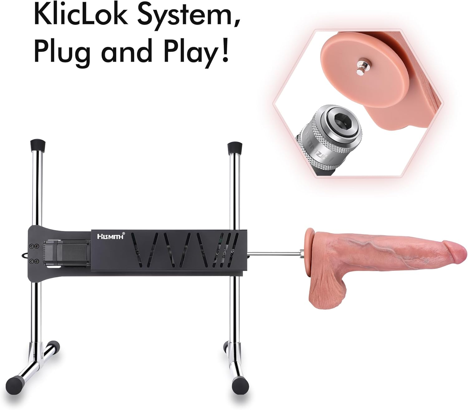 Hismith 13.5&rdquo; Gigantic Dual-Density Silicone Dildo, 10.5&rdquo; Insertable Length Dong with Kliclok System for Advanced User, XXL Size, Predi, Titan'S Girth Series image number 3