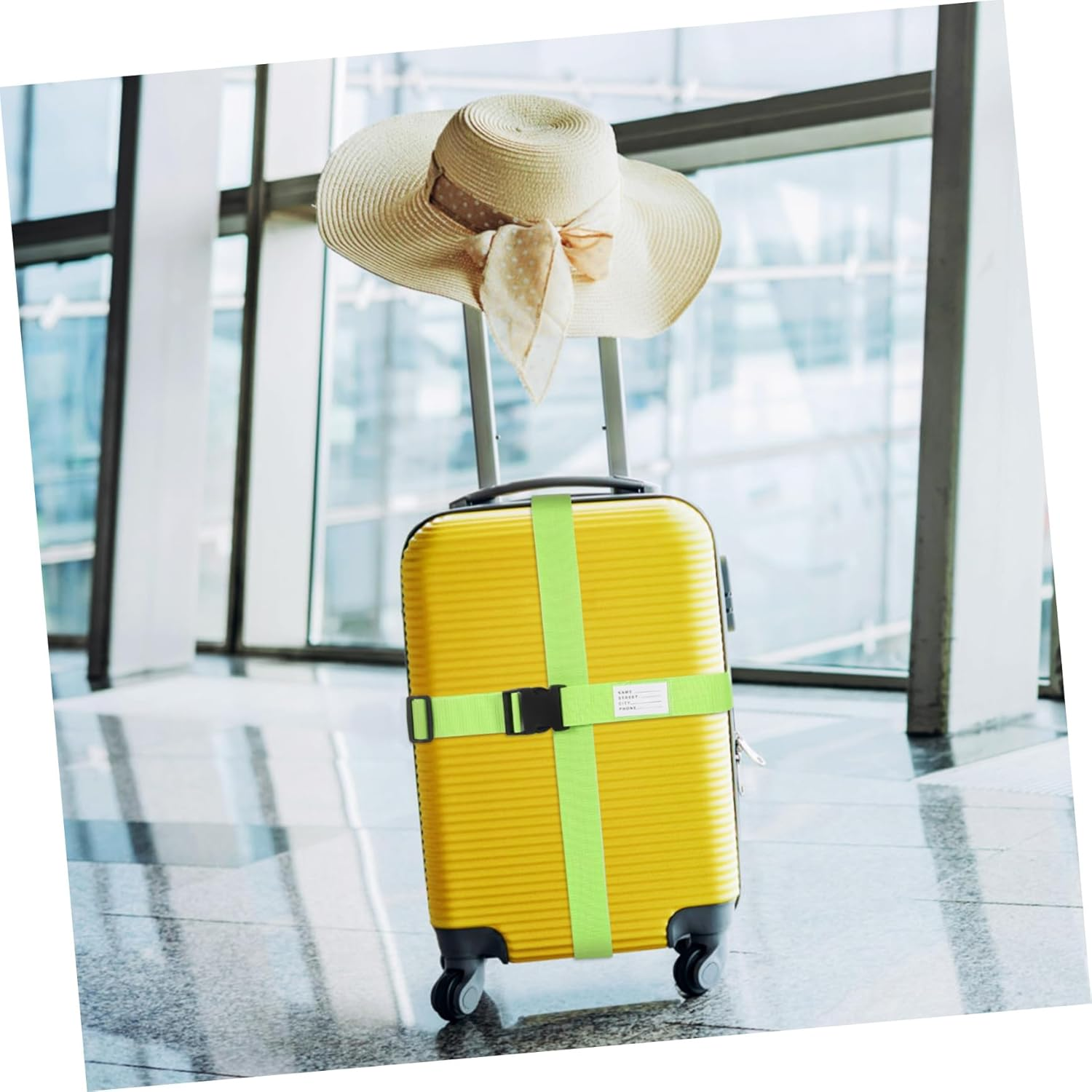 HORIALENCE 4Pcs Luggage Straps Luggage Bungee Strap Elastic for Accessory Trunk Travel Bags Belts Green Polypropylene image number 4