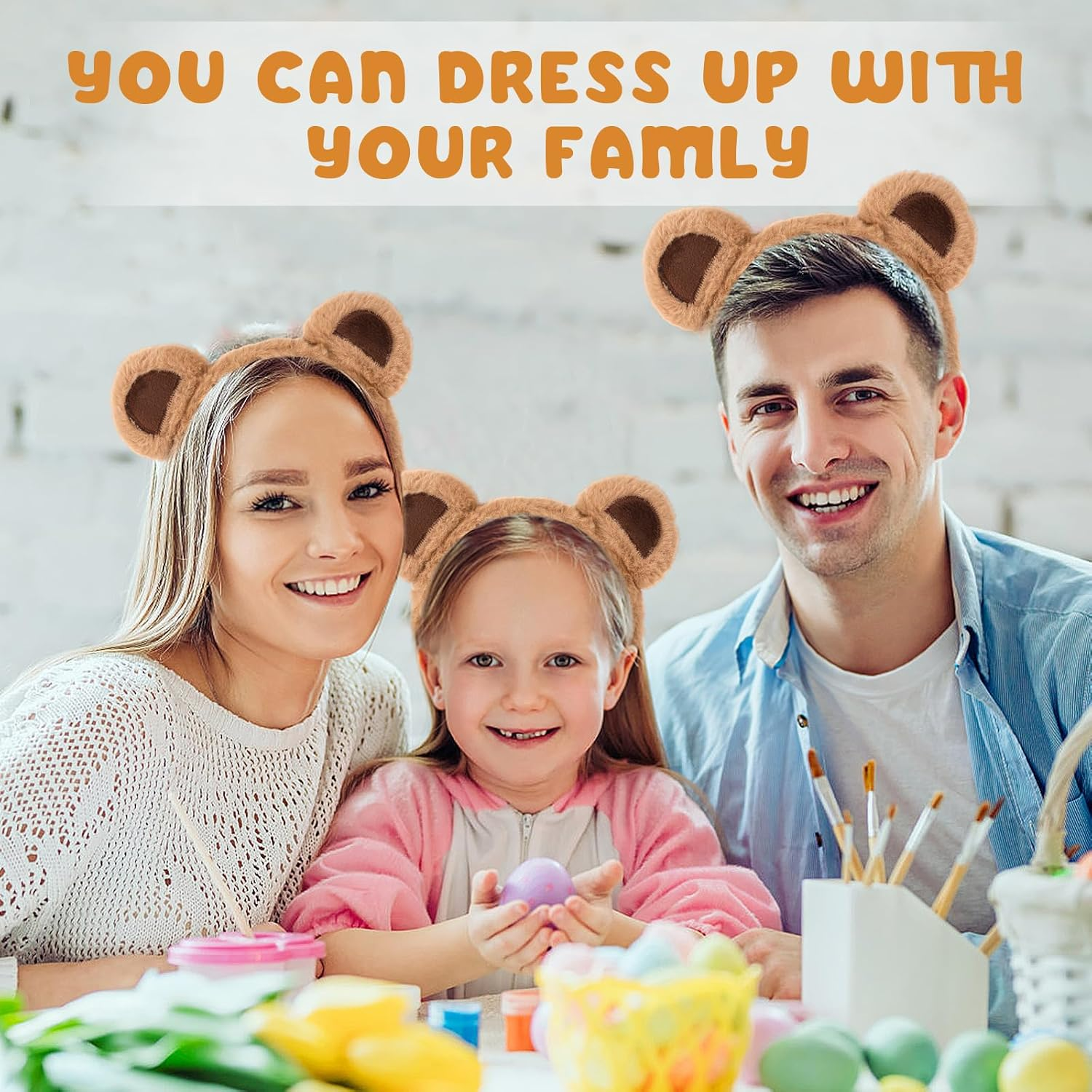 WY LIGHTING LEVEL 2 PCS Bear Ears Headband Cute Animal Ear Hair Hoops Makeup Face Wash Hair Band Party Festival Headwear Cosplay Costume Decoration Hair Accessories for Women Girls image number 1