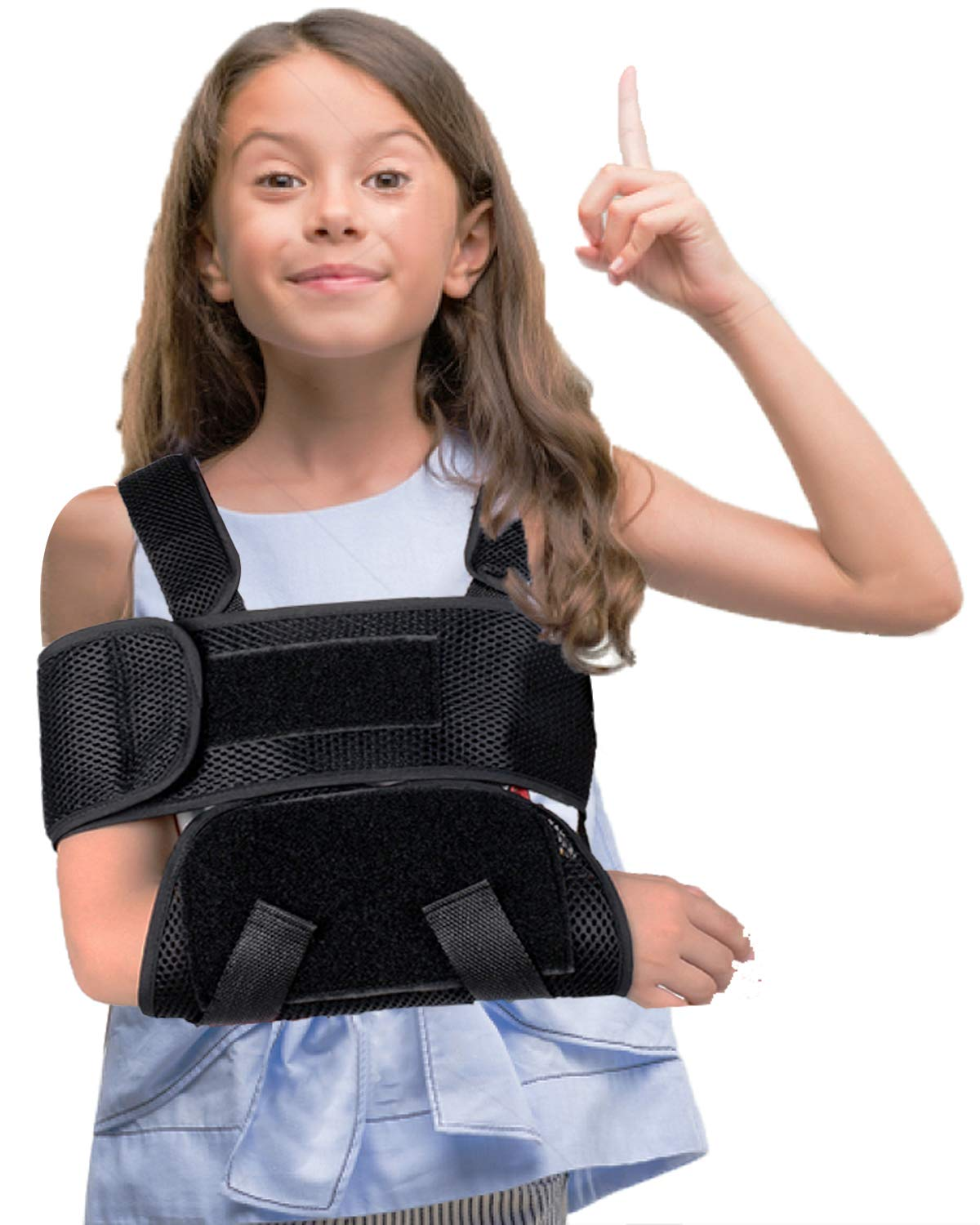 Sling Shoulder Immobilizer Brace Fully Adjustable Rotator Cuff Elbow Support, Includes Immobilizer Band Quick Recovery (Children) image number 4