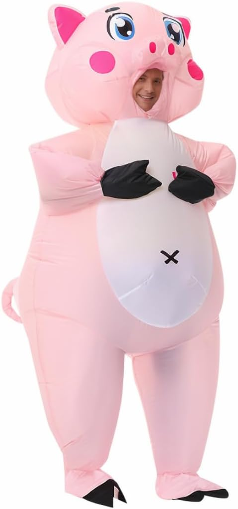 Inflatable Pig Costume Funny Fancy Dress Suitable for Halloween, Christmas, Cosplay Party Unisex for Adult image number 4