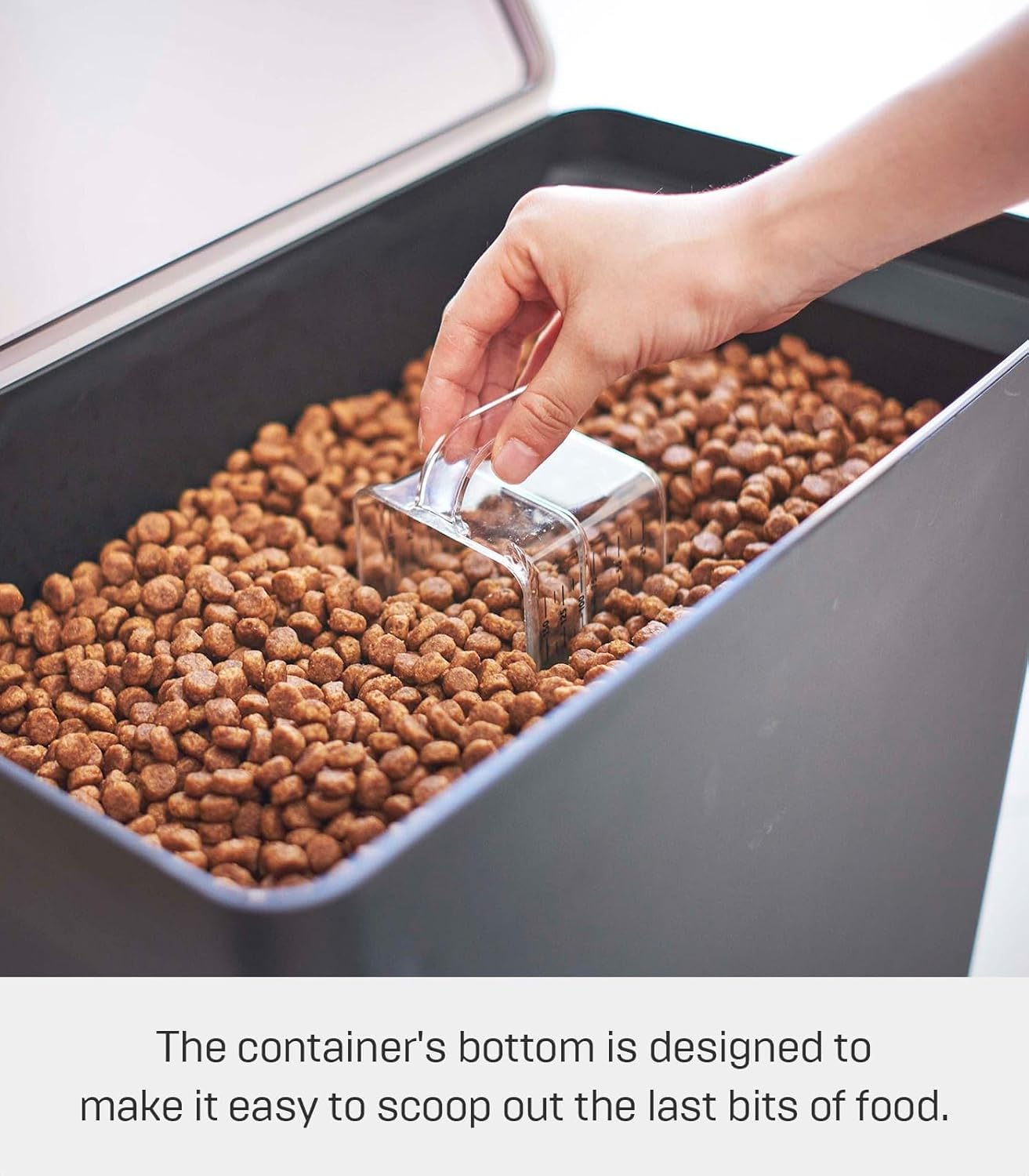 Yamazaki Home Rolling Airtight Food Storage Container (25 Lbs Polypropylene | Extra Large | Pets, Black image number 1