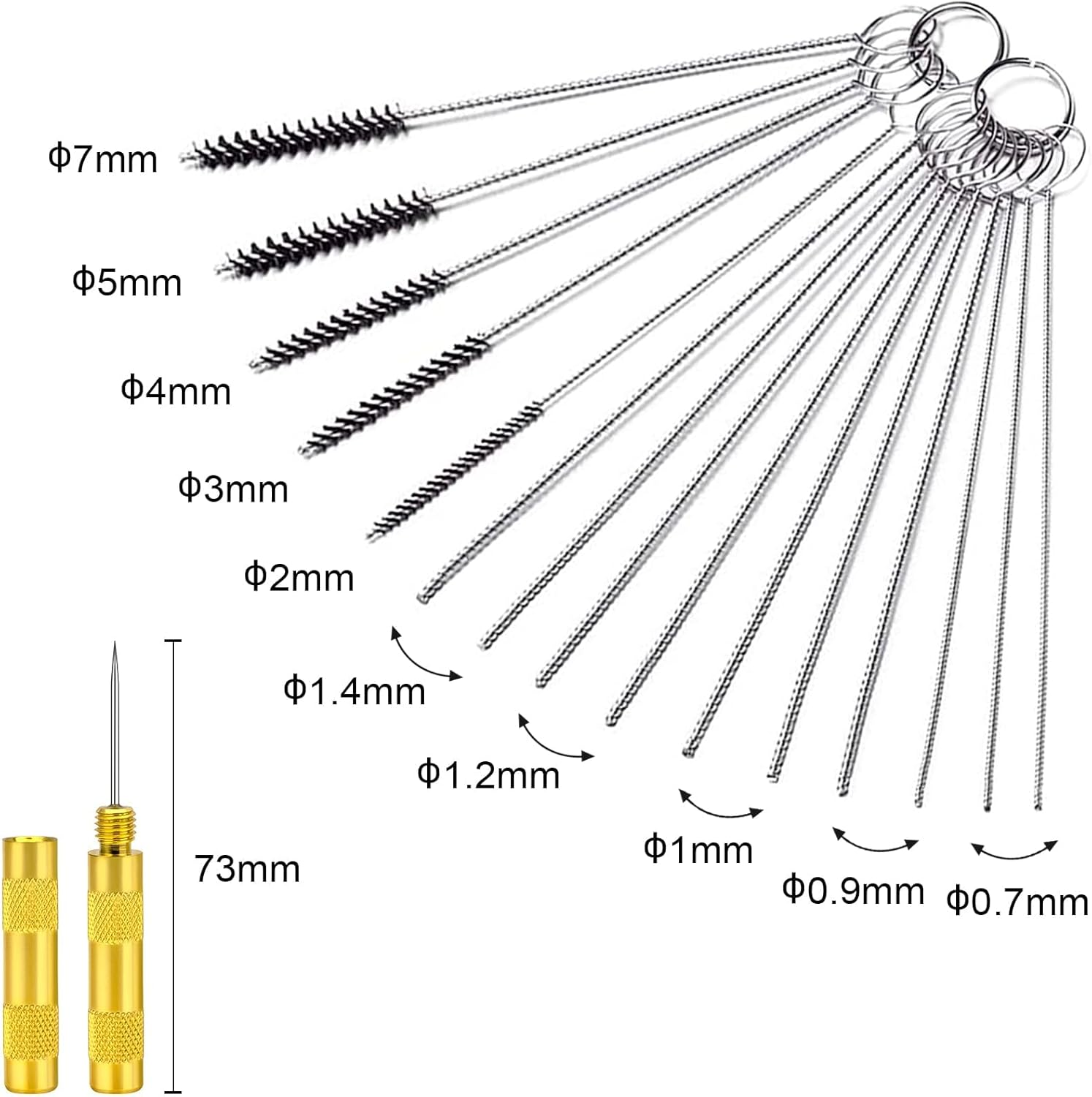 Carburetor Cleaning Kit, Carbon Dirt Jet Remove Cleaner, 26 Cleaning Wires Set, 20 Cleaning Needles 10Nylon Brushes 2 Sharp Pick, for Motorcycle ATV Moped Welder Carb (8 SETS) image number 5