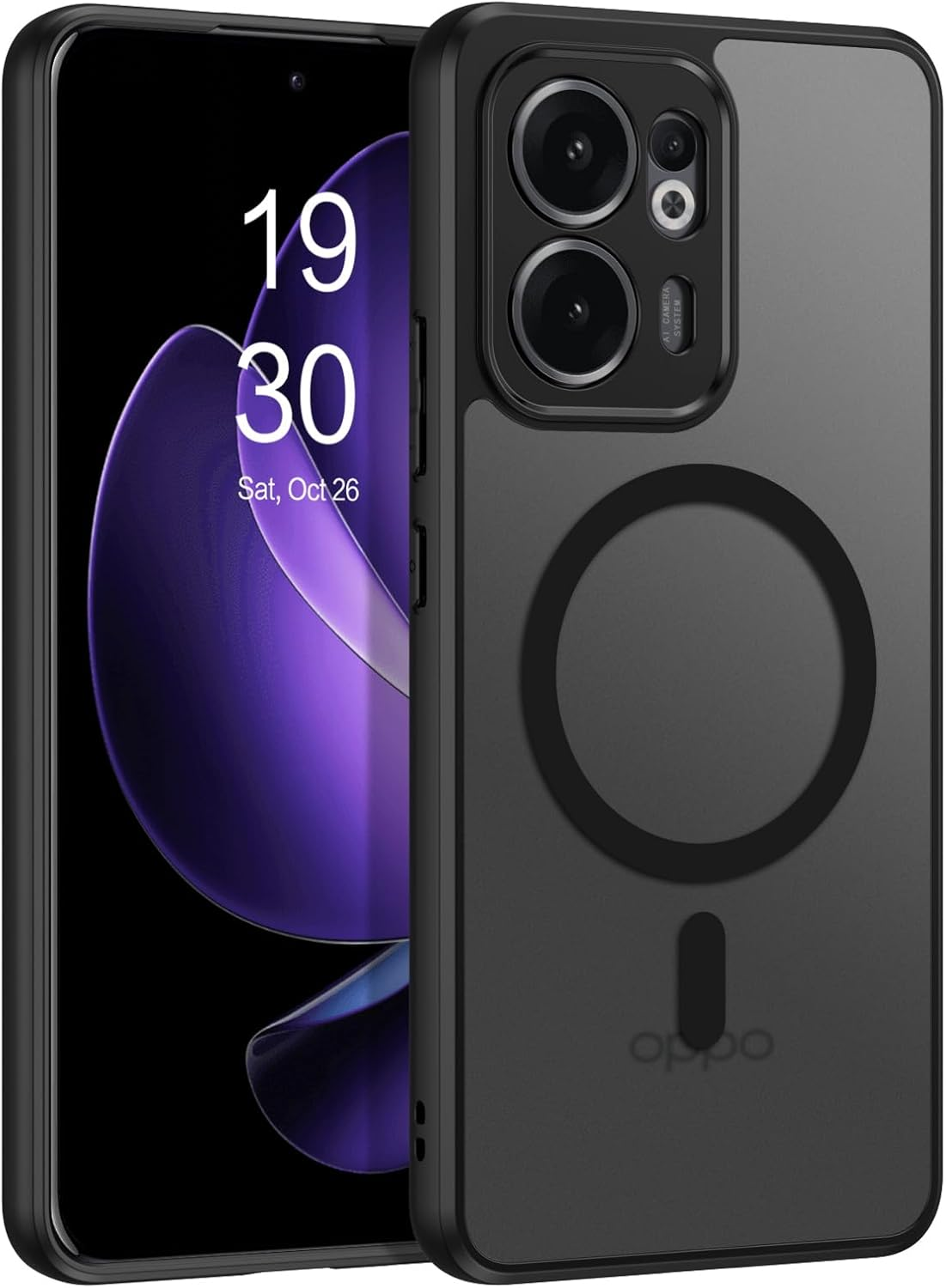 BENTOBEN for OPPO Reno 13 F 4G/5G Case, Magnetic Skin-Friendly Touch Slim Matte Phone Cases Supports Wireless Charging, Frosted Shockproof Full Body Protective Cover for OPPO Reno 13F 6.67 Inch, Black image number 6