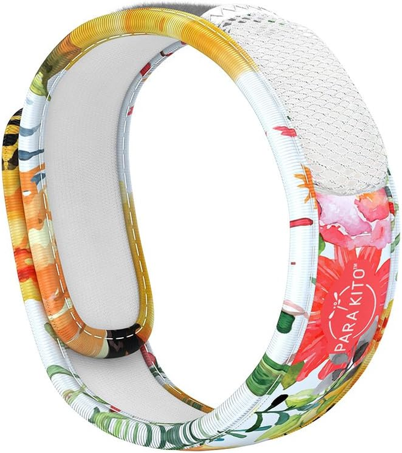 PARAKITO Mosquito Band Adult - Mosquito Bracelet - Mozzie Bands - Mozzie Bracelet - W/Natural Essential Oils, No DEET, No Alcohol, Waterproof. 30 Days Protection, 15 Days per Pellet, 2 Pellets per Pack (Flowery) image number 2