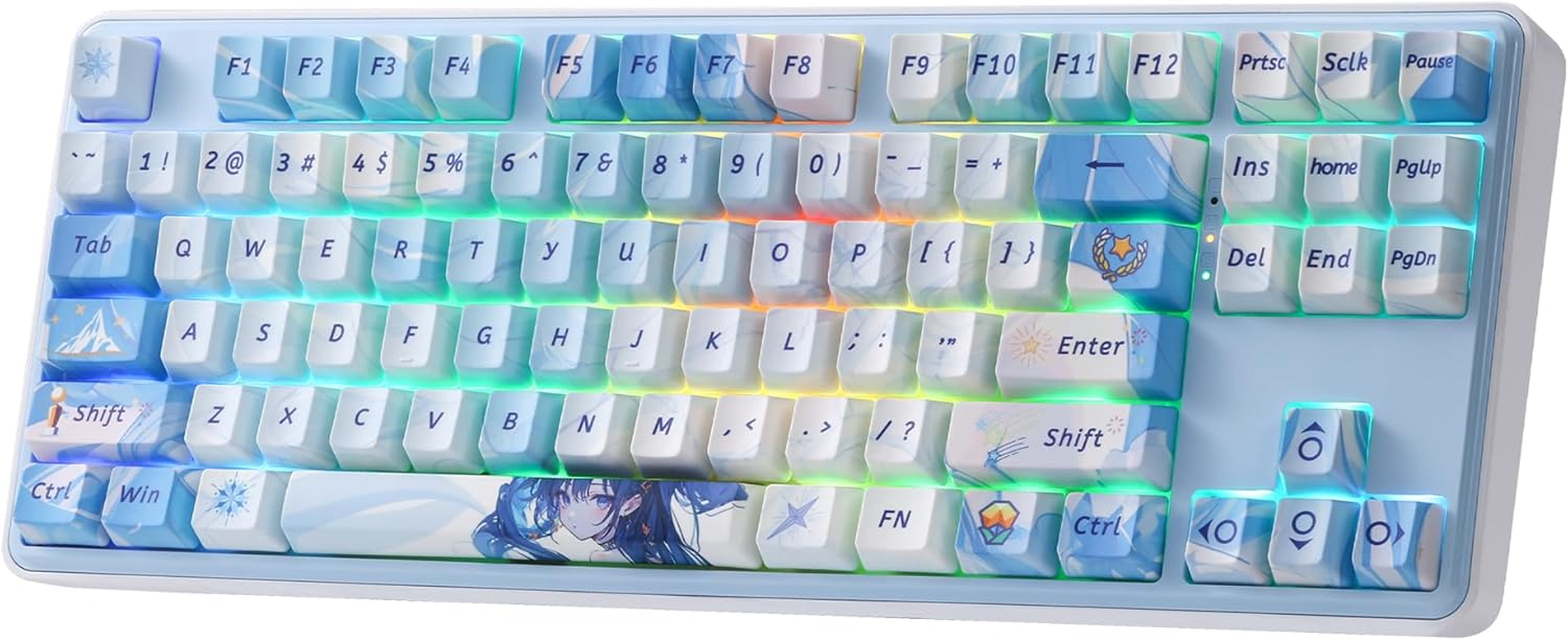 Redragon K707 PRO 80% Wireless Gasket RGB Gaming Keyboard, 3 Mode 87 Keys TKL Mechanical Keyboard, round PBT Keycaps & 5-Layer Noise Cancellation, Custom Linear Switch